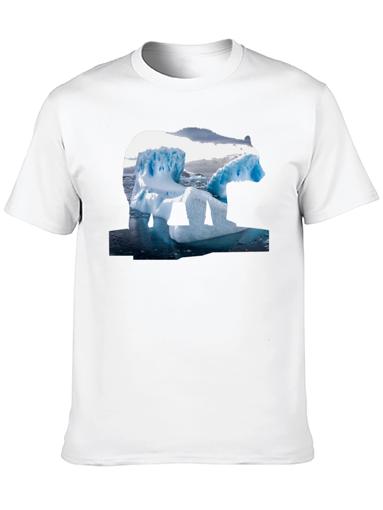 Polar Bear Iceberg Graphic Tee - Black Cotton T-Shirt