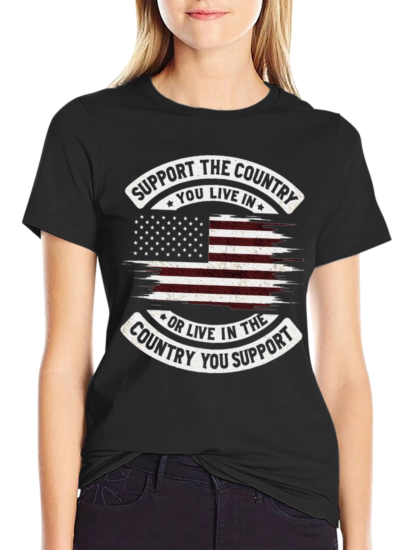 Patriotic Support the Country Graphic Tee