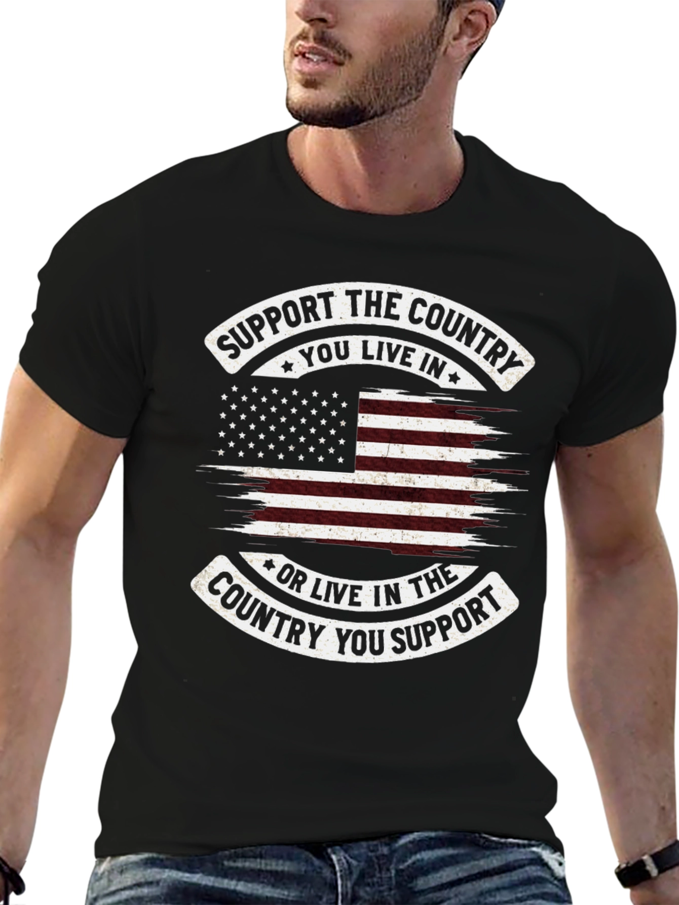 Patriotic Support the Country Graphic Tee