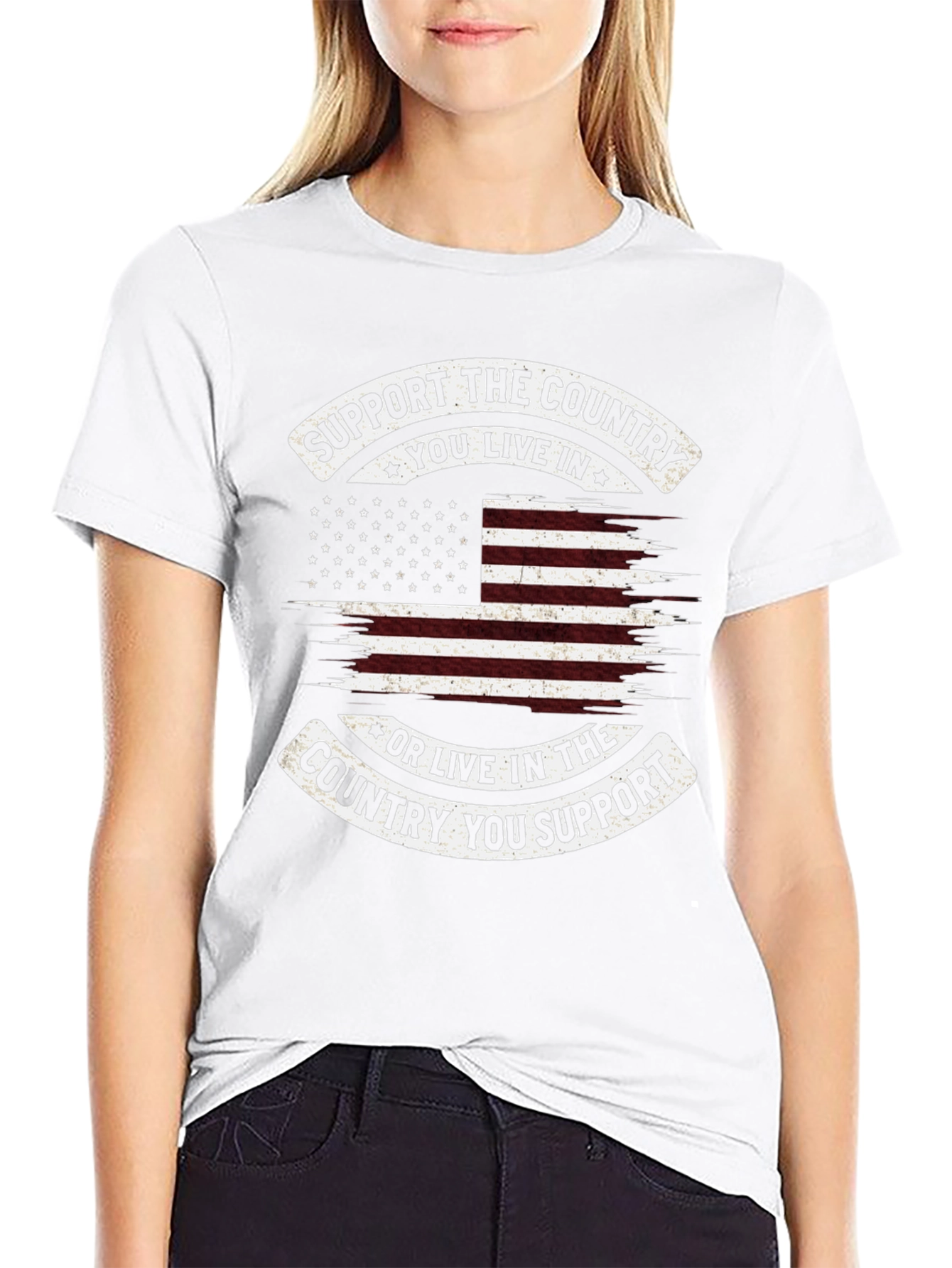 Patriotic Support the Country Graphic Tee