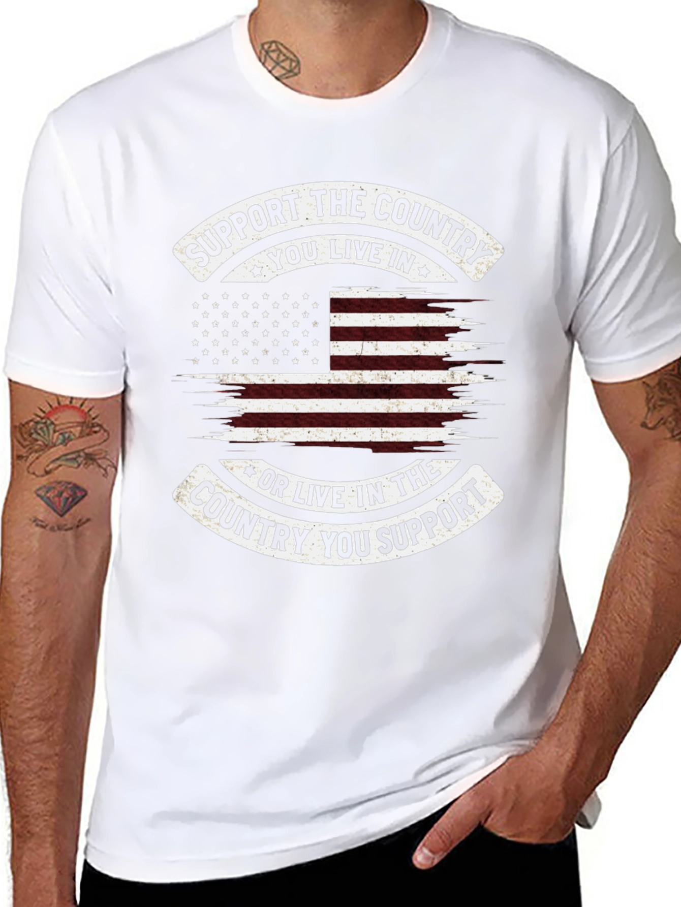 Patriotic Support the Country Graphic Tee
