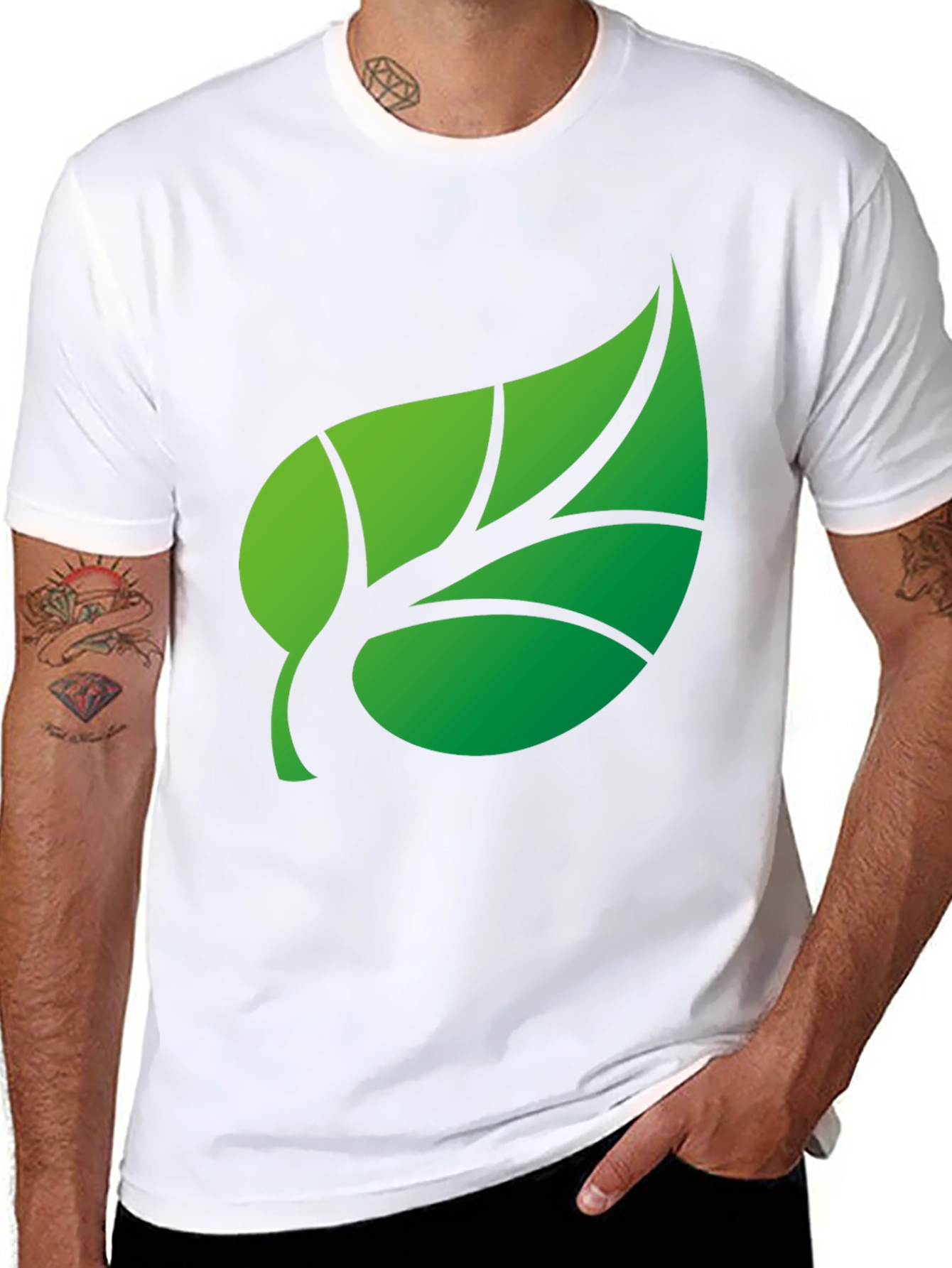 Green Leaf Graphic T-Shirt