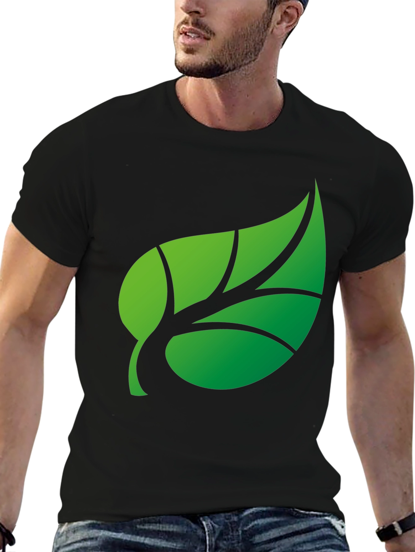 Green Leaf Graphic T-Shirt