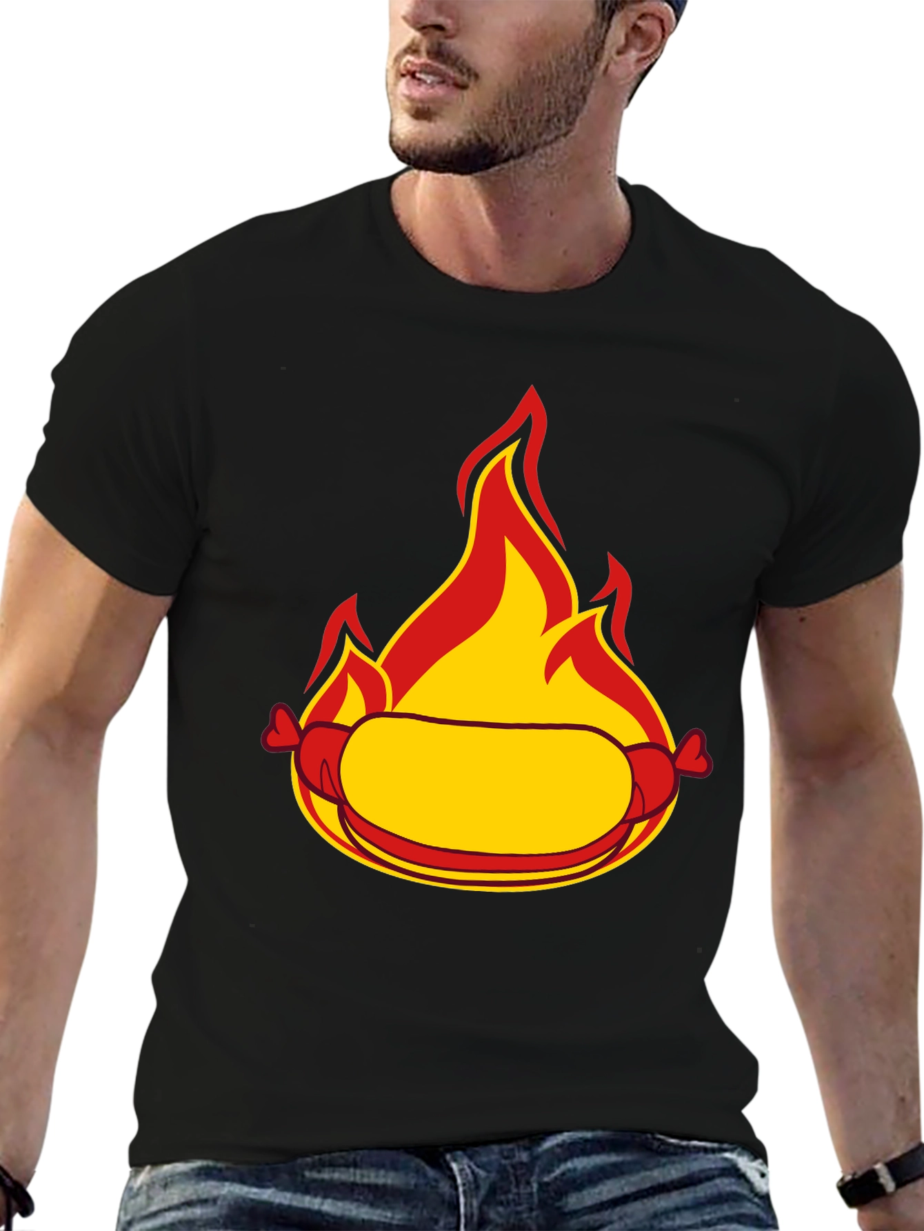 Flaming Hot Dog Graphic Tee