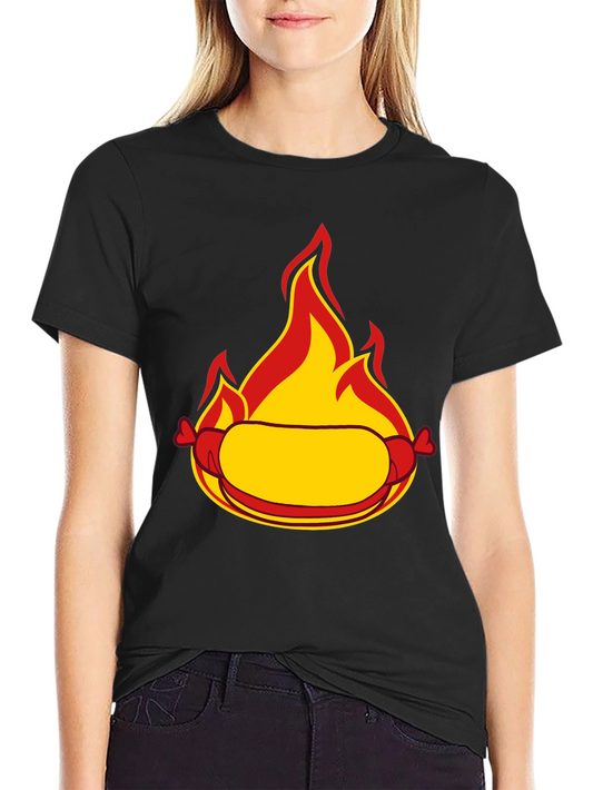 Flaming Hot Dog Graphic Tee