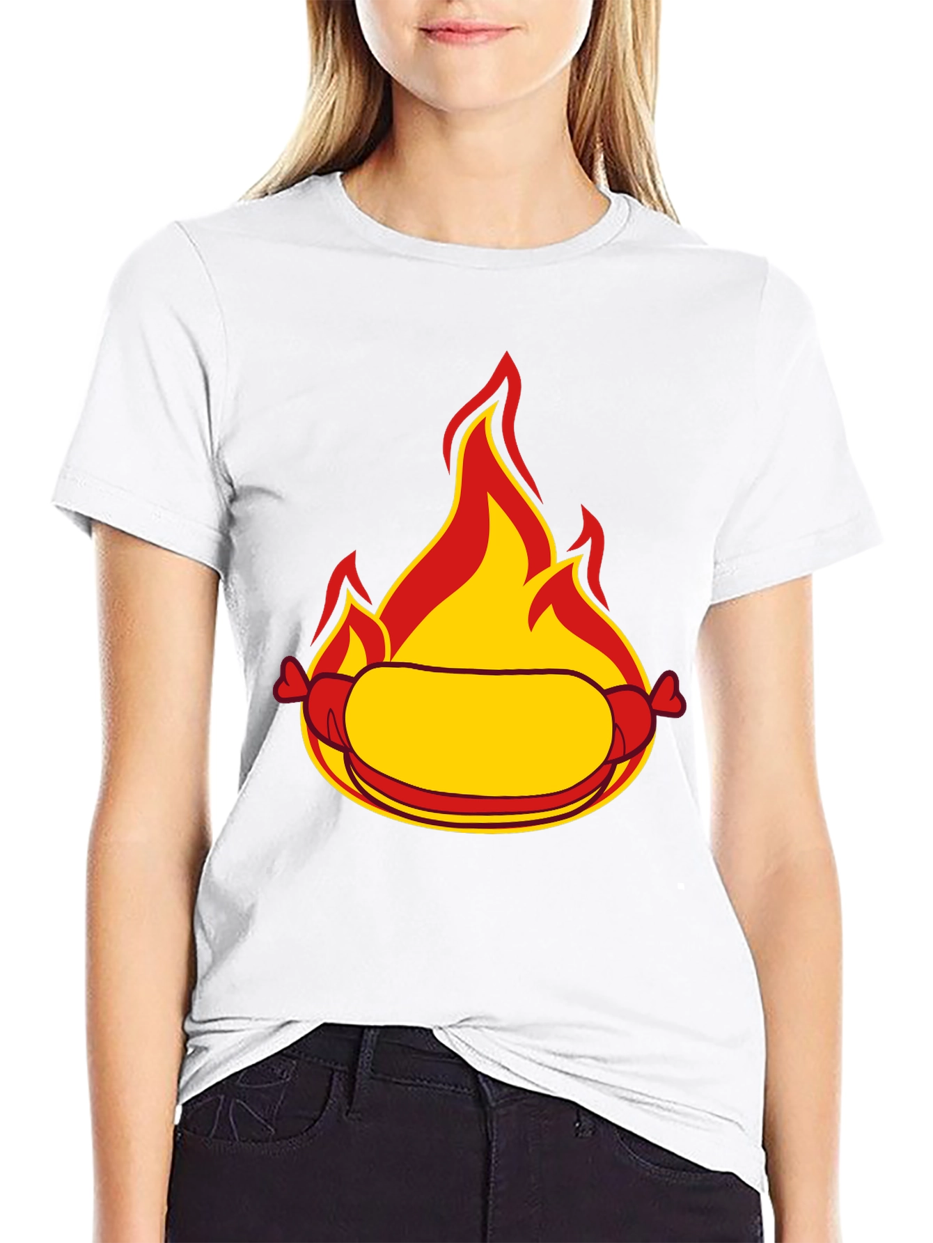 Flaming Hot Dog Graphic Tee