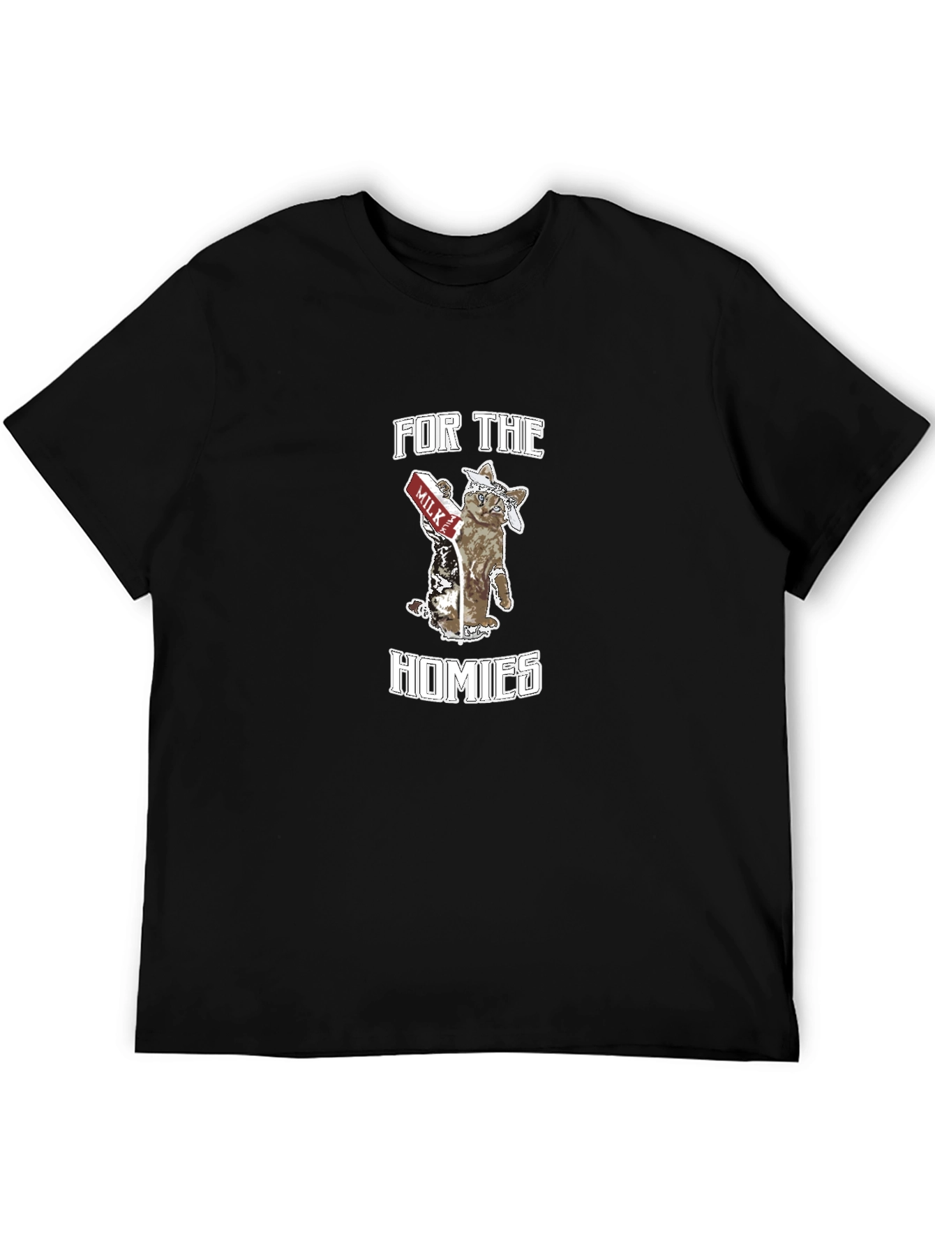 For The Homies Cat Graphic Tee - Black