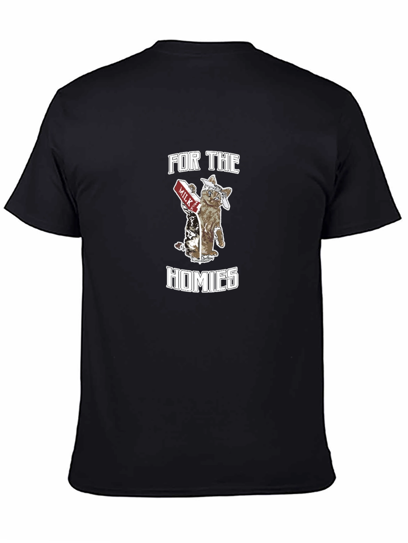 For The Homies Cat Graphic Tee - Black