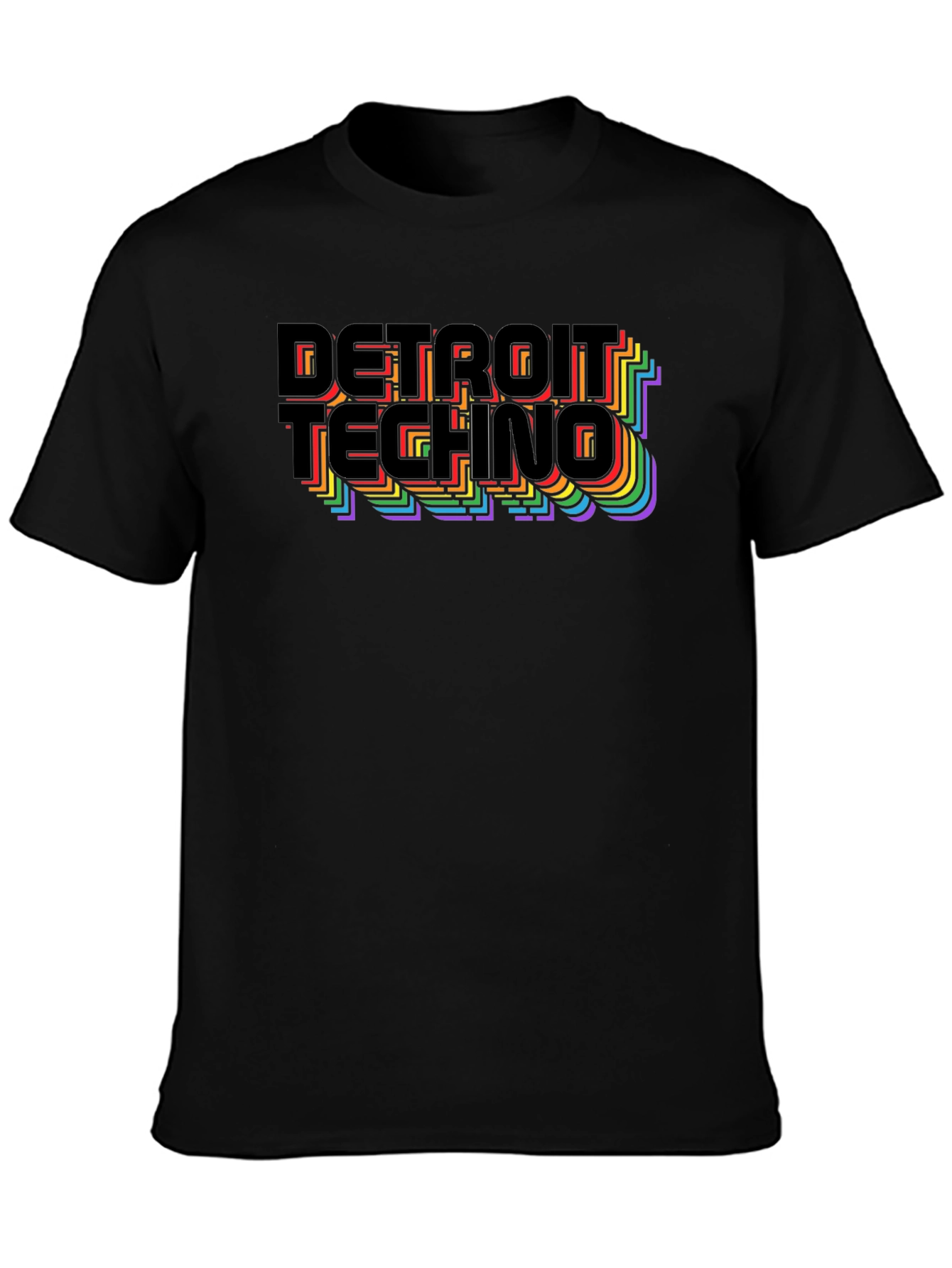 Detroit Techno Rainbow Graphic T-Shirt
