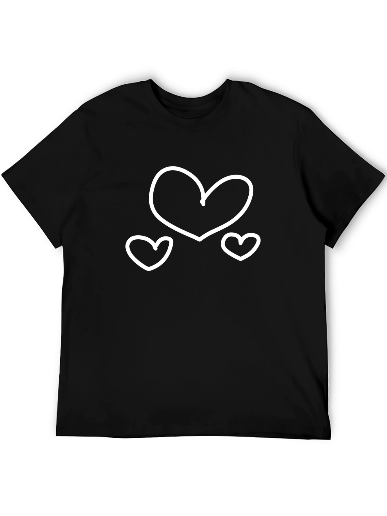 Heart Graphic Black T-Shirt - Casual Comfort