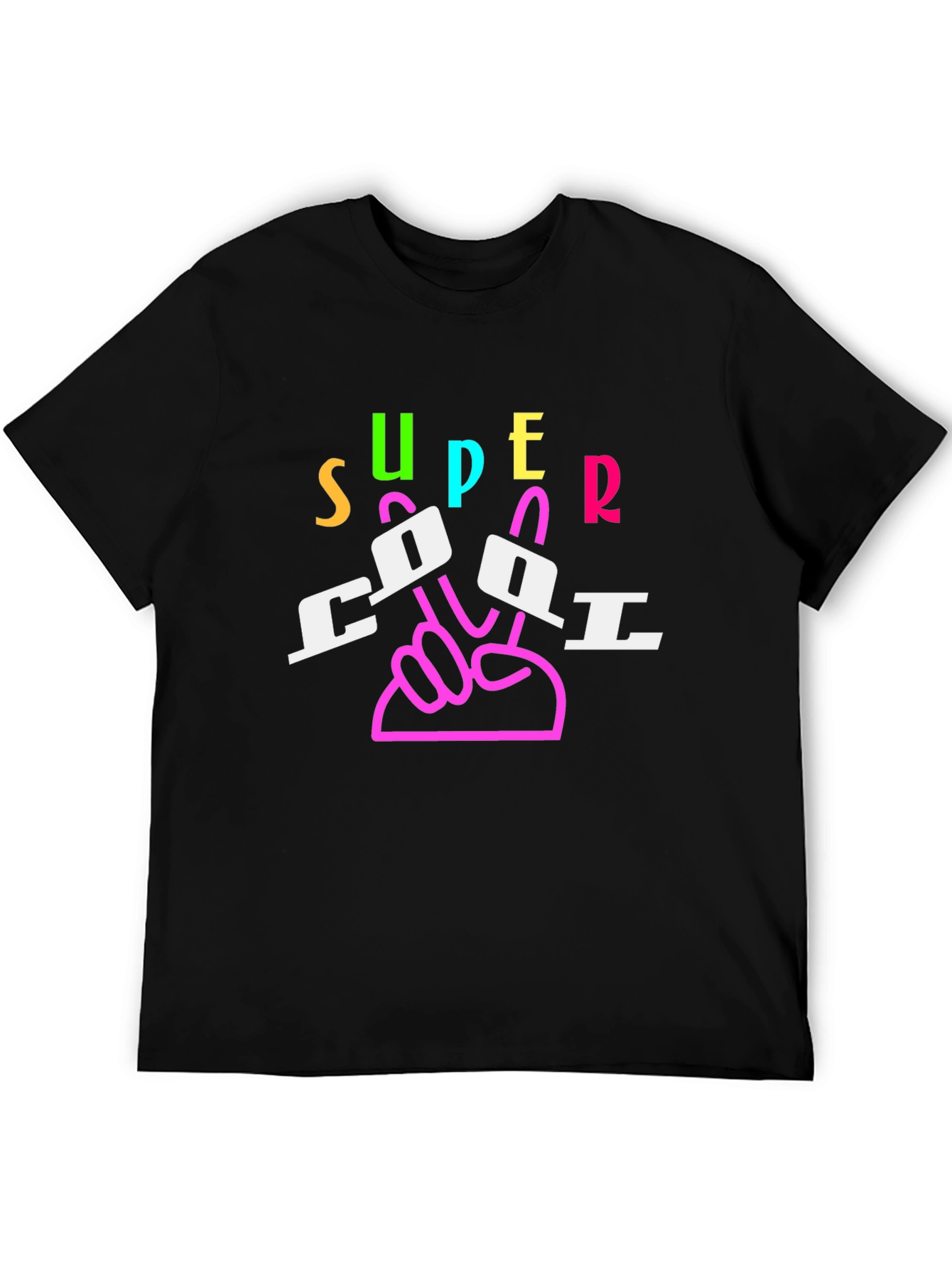 Super Cool Graphic Tee - Black Cotton Blend