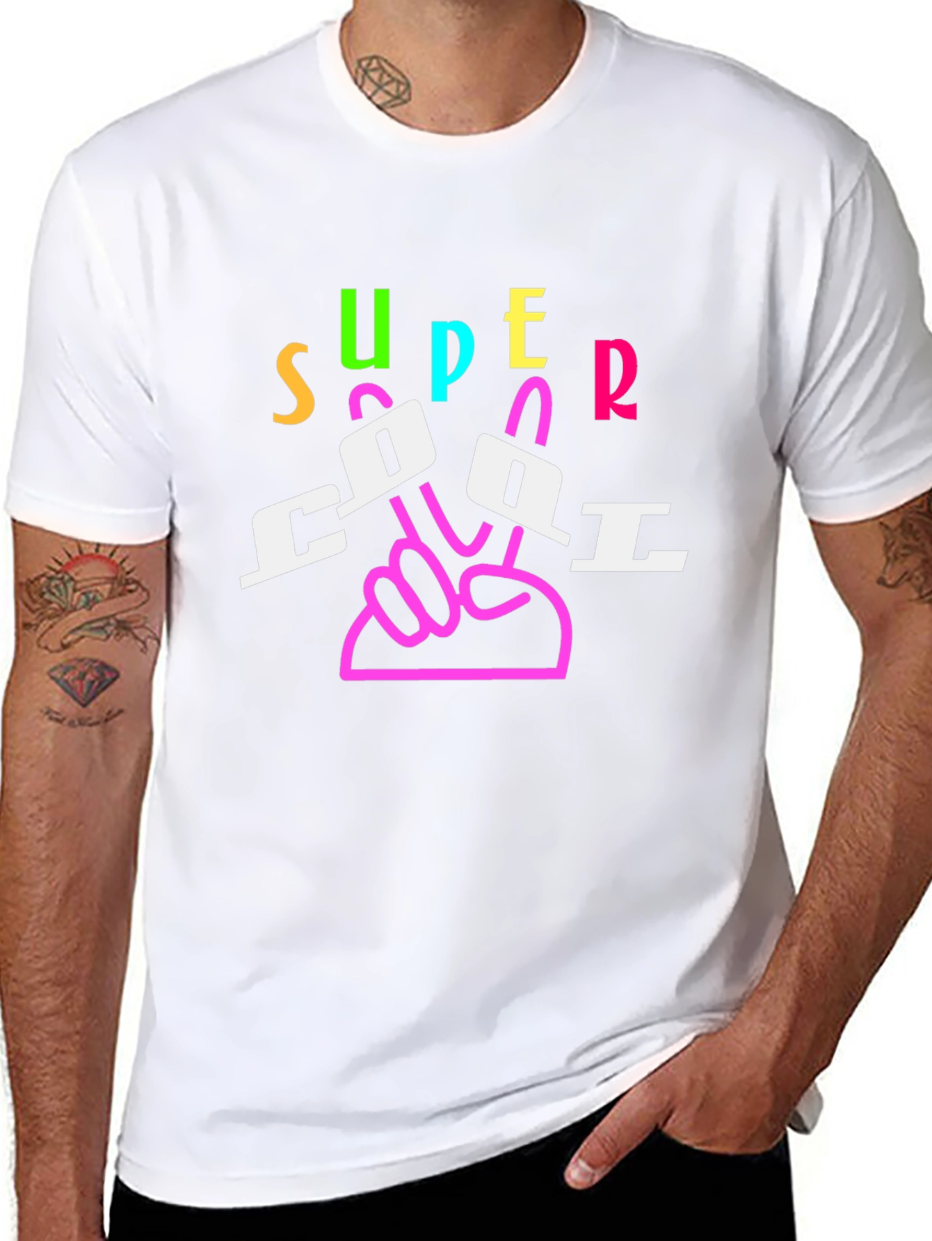 Super Cool Graphic Tee - Black Cotton Blend