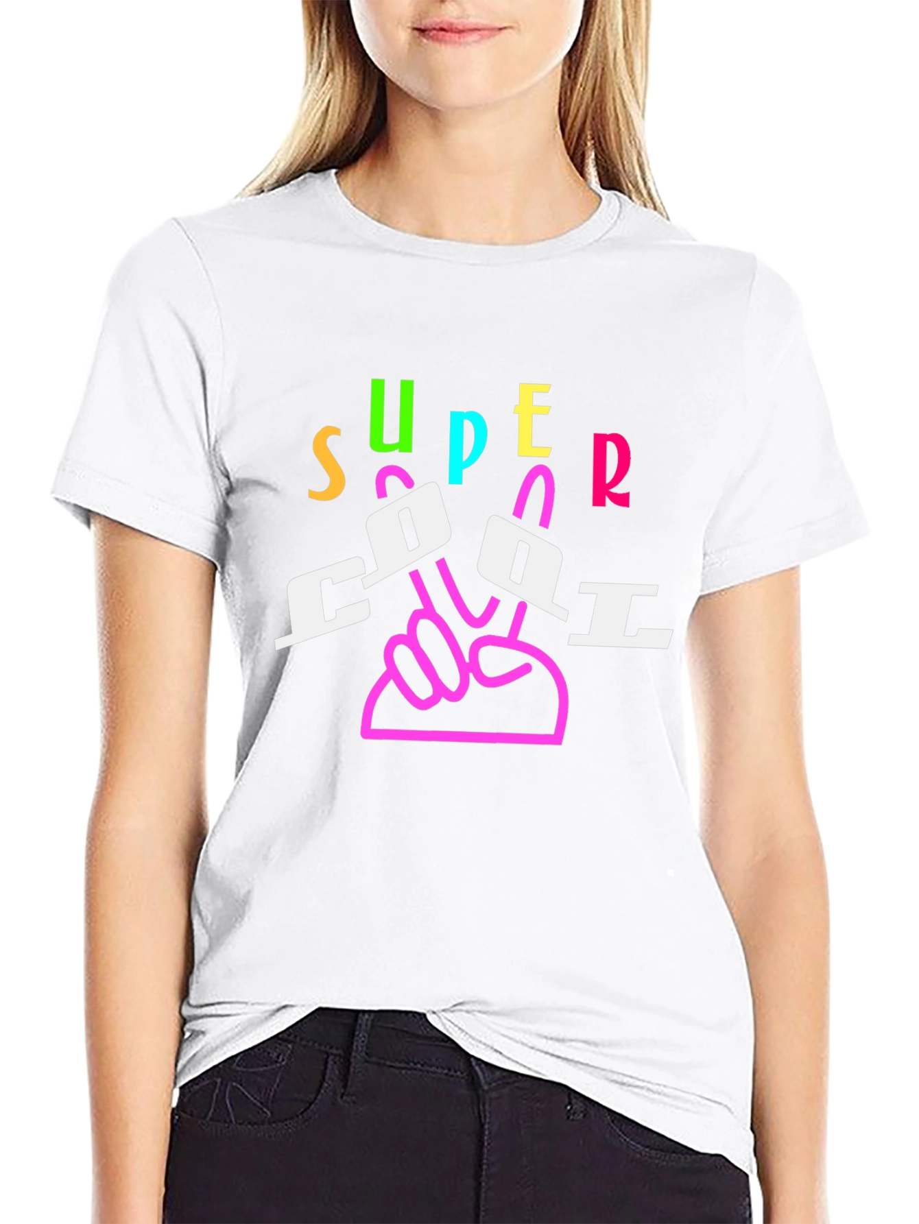 Super Cool Graphic Tee - Black Cotton Blend