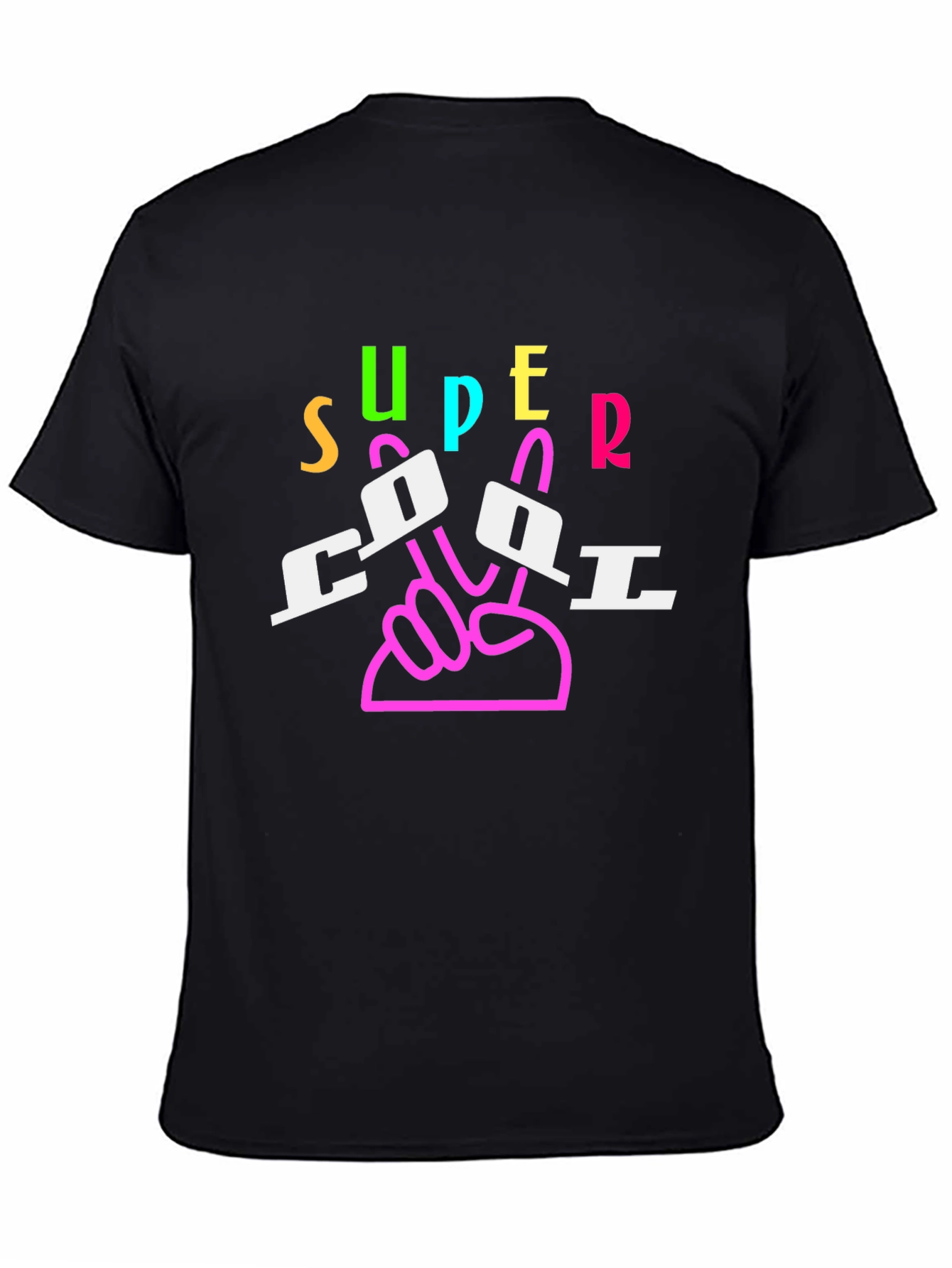 Super Cool Graphic Tee - Black Cotton Blend