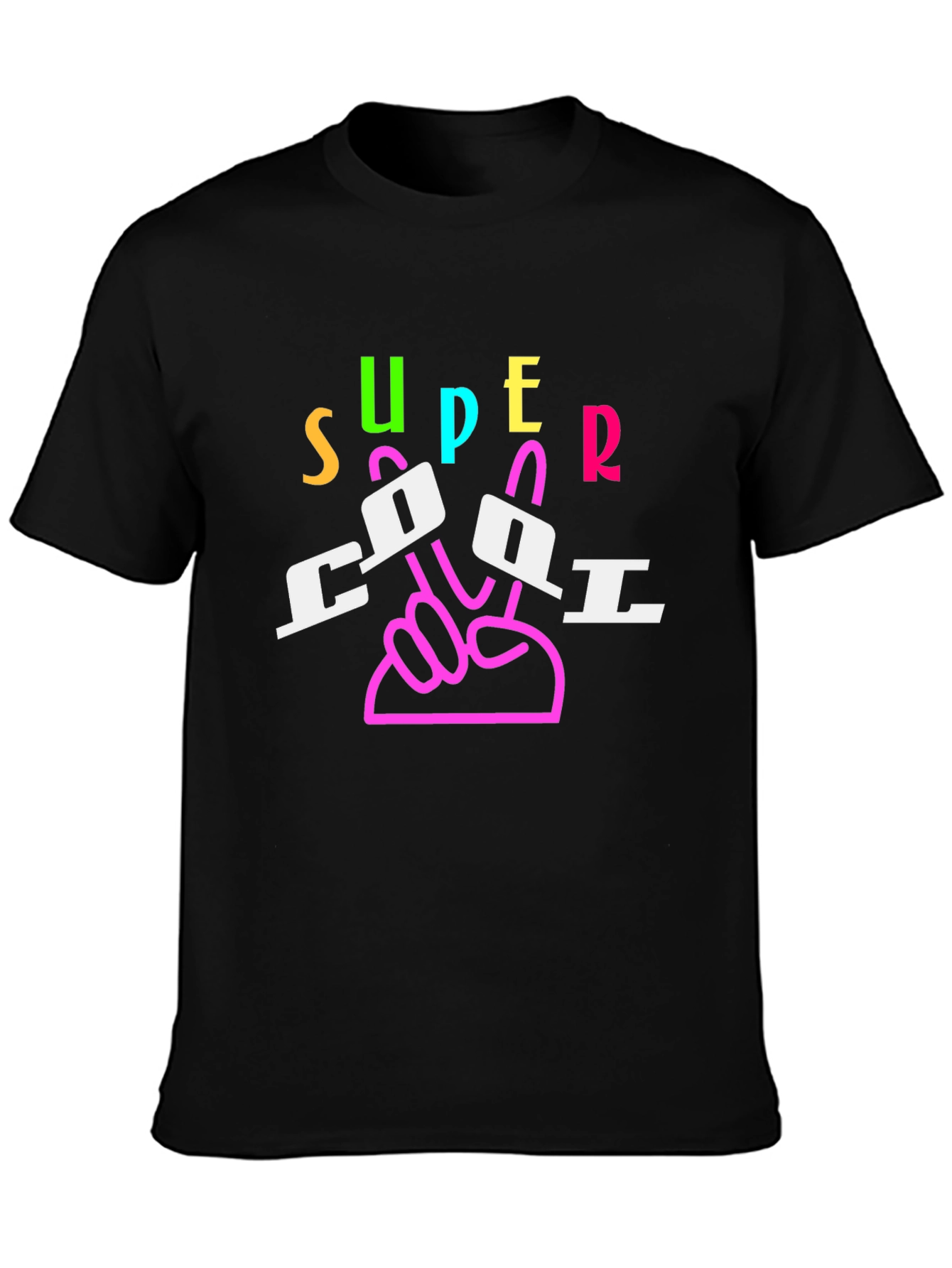 Super Cool Graphic Tee - Black Cotton Blend