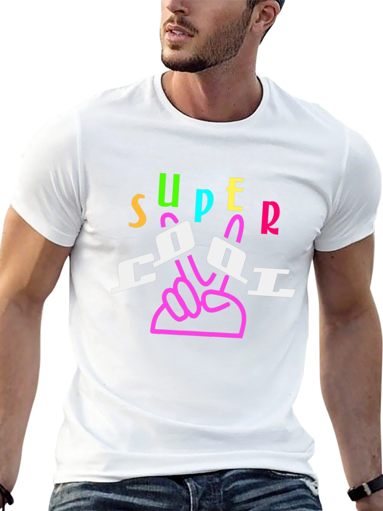 Super Cool Graphic Tee - Black Cotton Blend