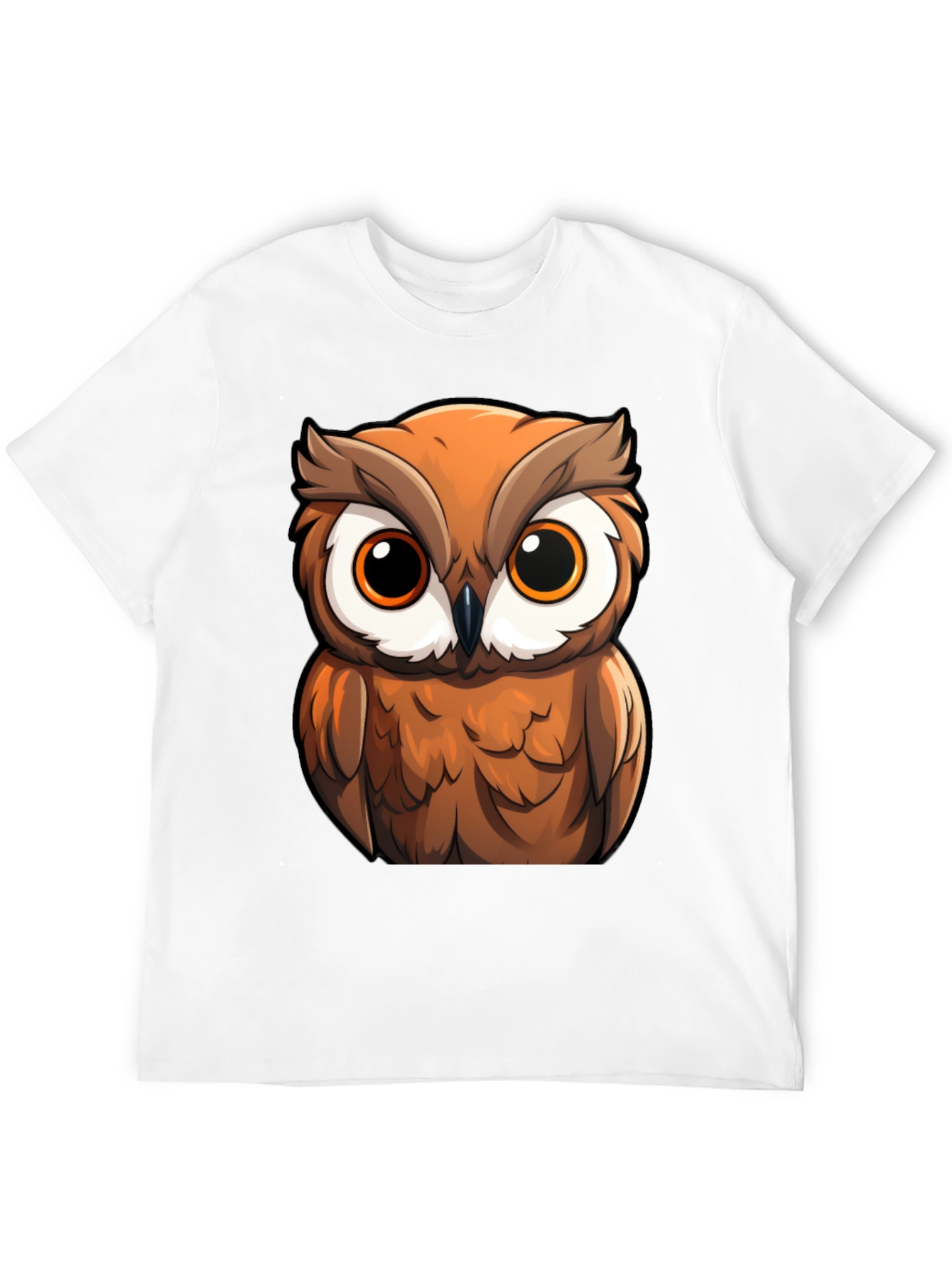 Owl Cartoon Graphic Black T-Shirt