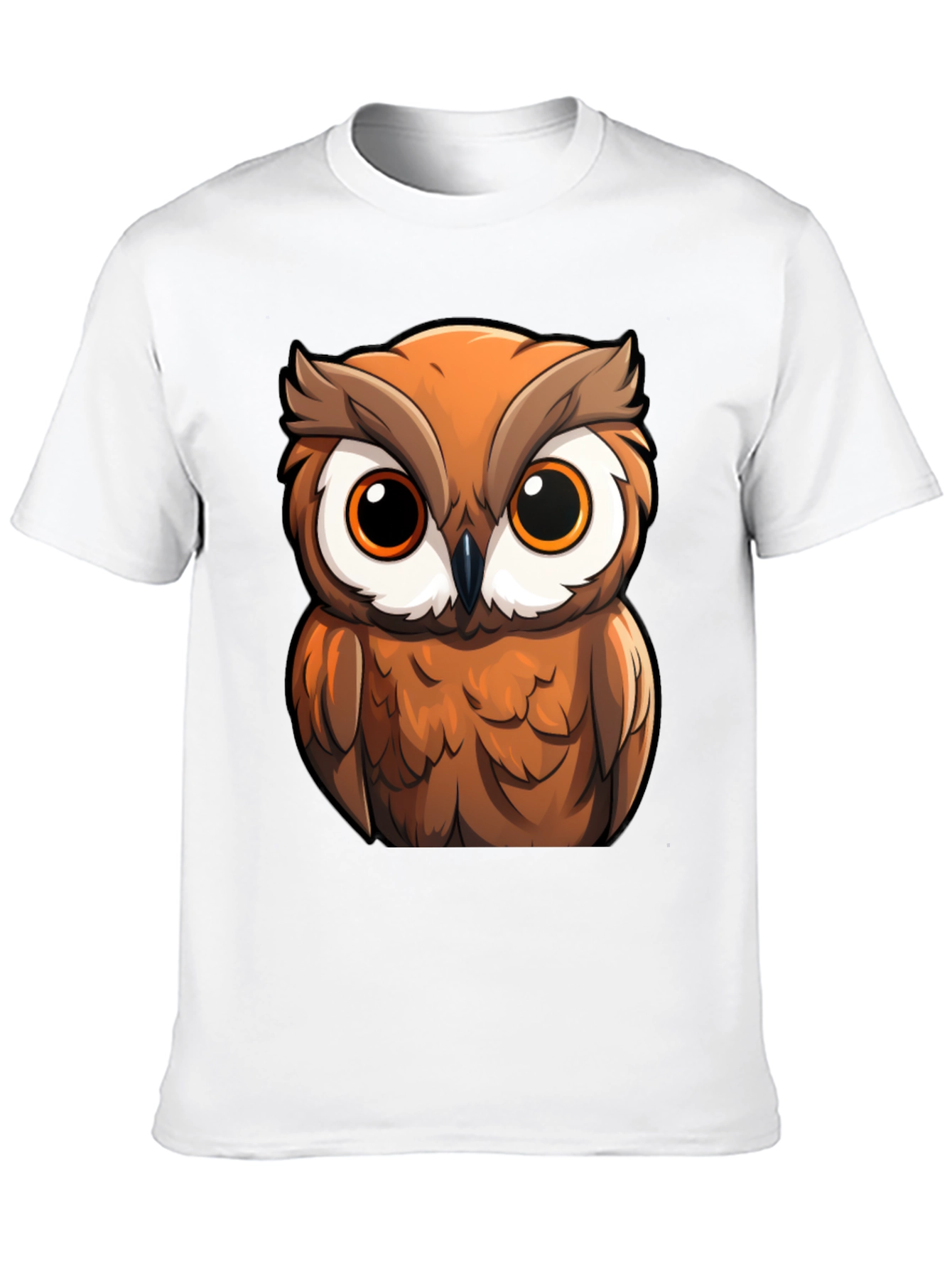 Owl Cartoon Graphic Black T-Shirt