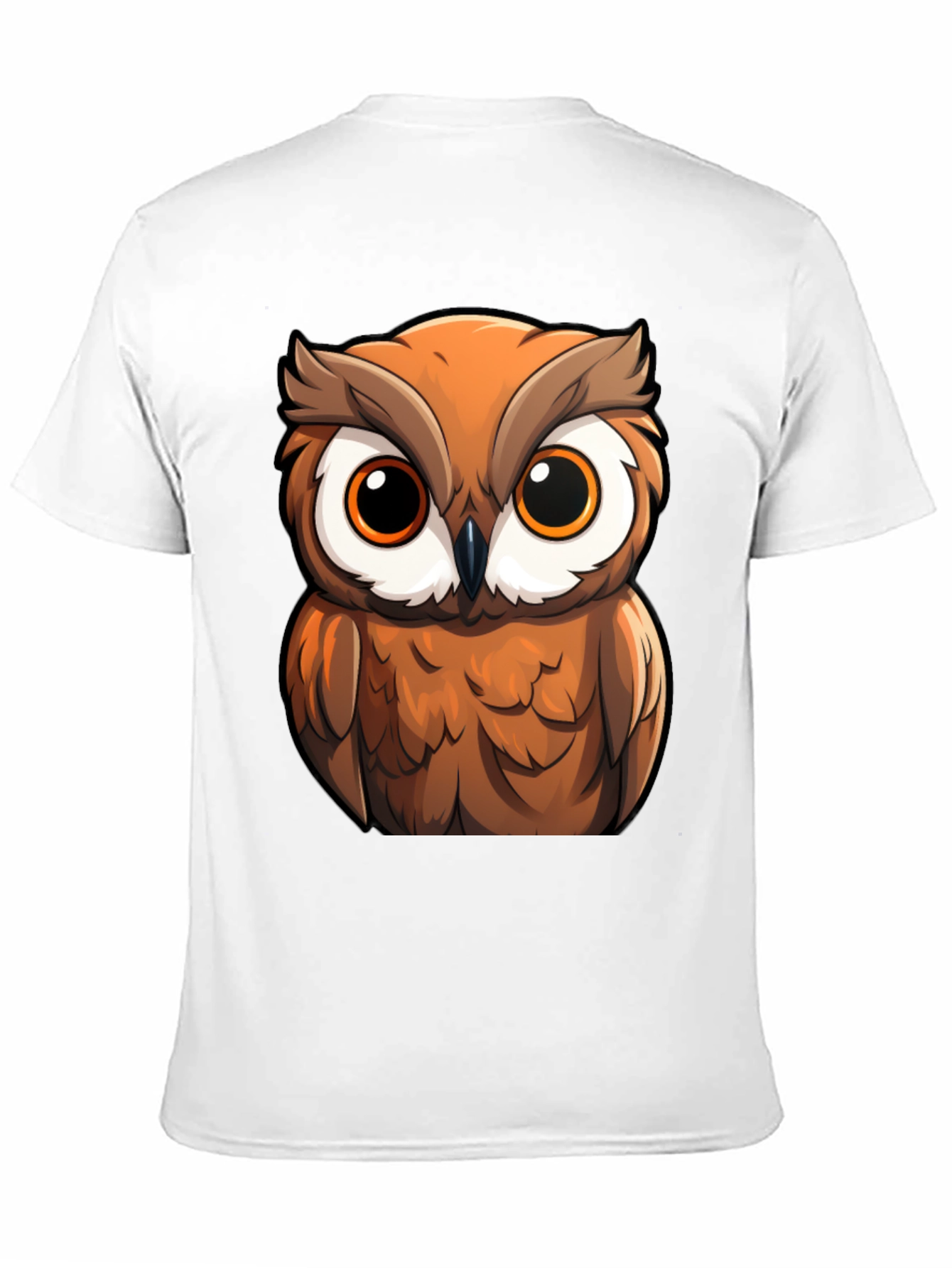 Owl Cartoon Graphic Black T-Shirt
