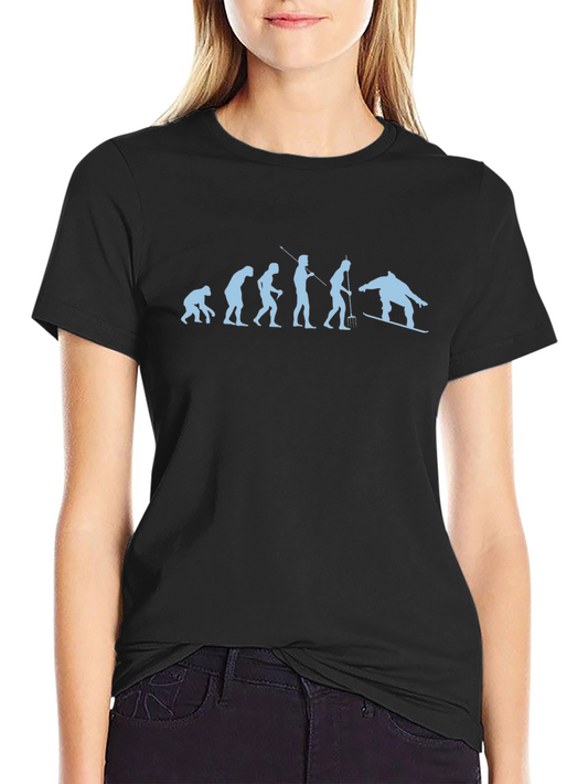 Evolution of Snowboarding Black T-Shirt