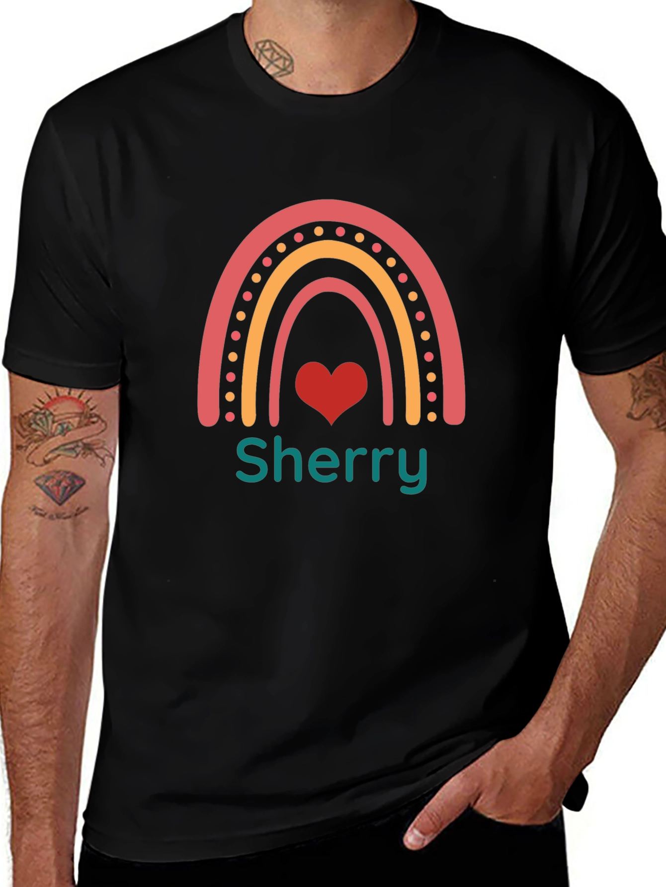 Rainbow Heart Personalized T-Shirt