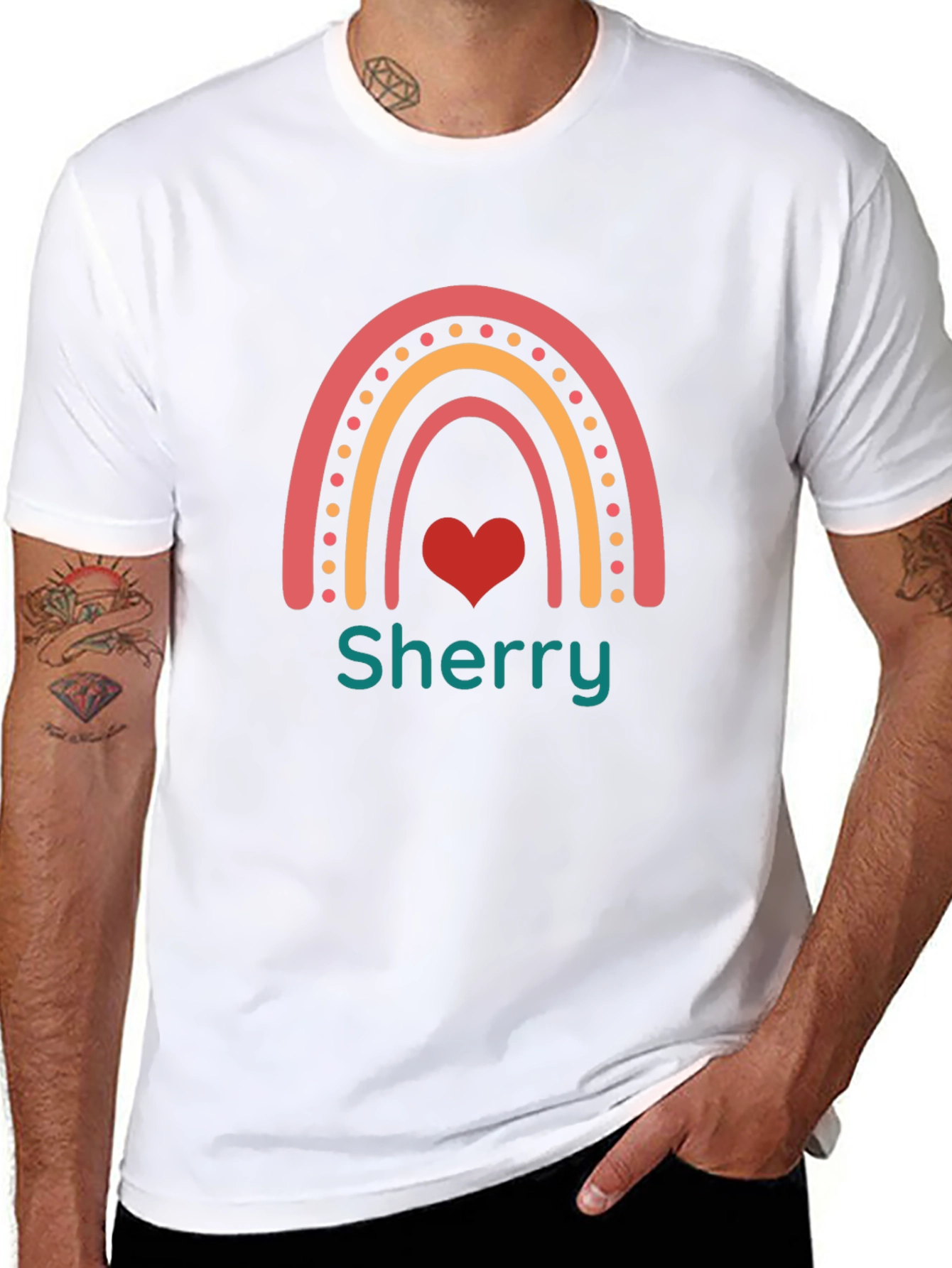 Rainbow Heart Personalized T-Shirt
