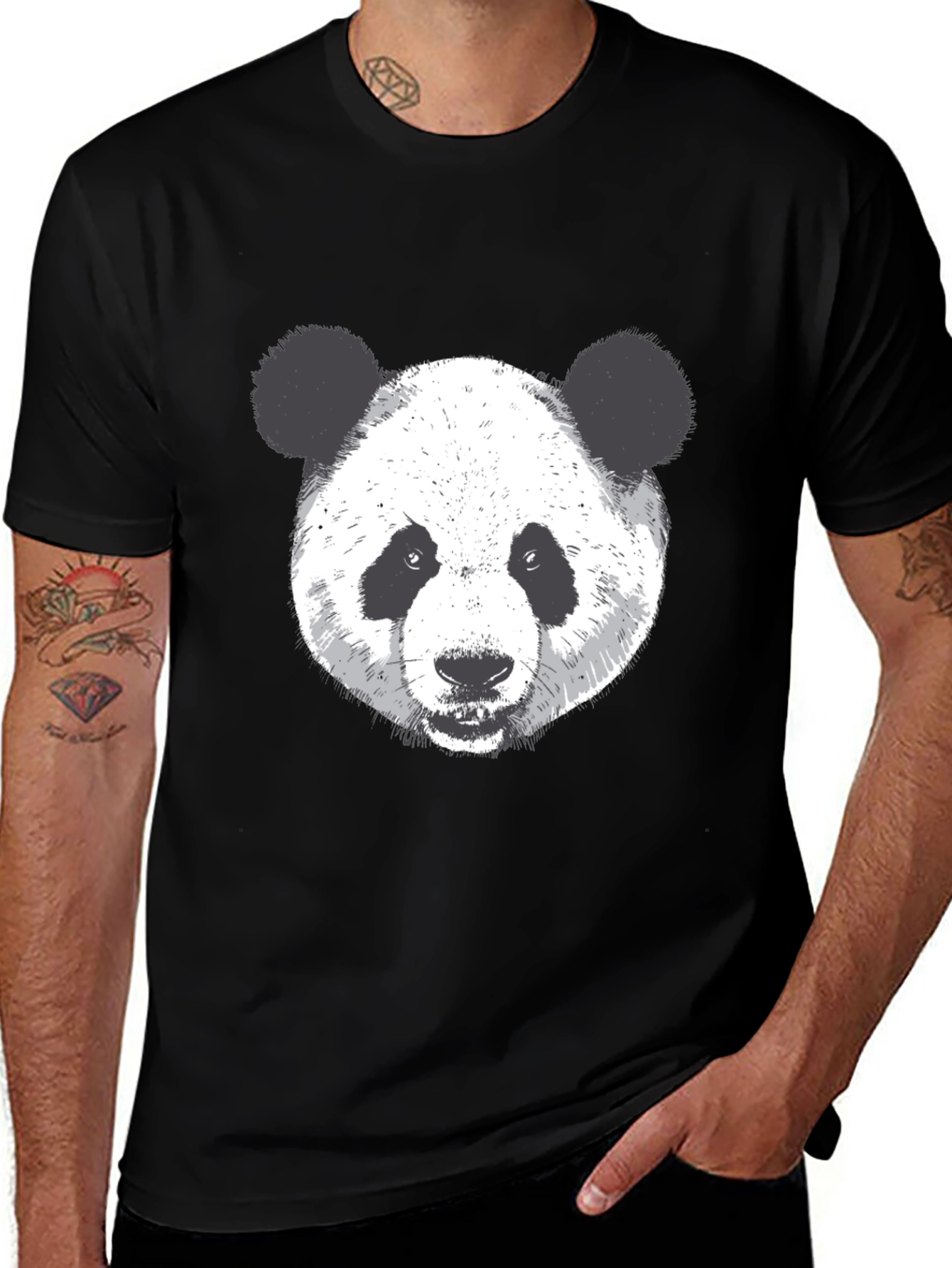Panda Graphic Black T-Shirt