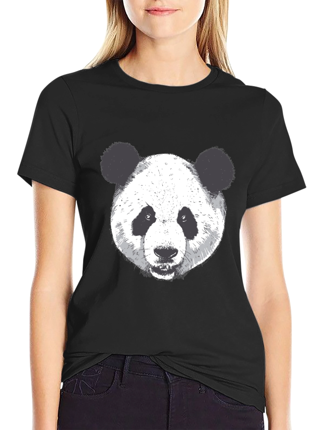 Panda Graphic Black T-Shirt