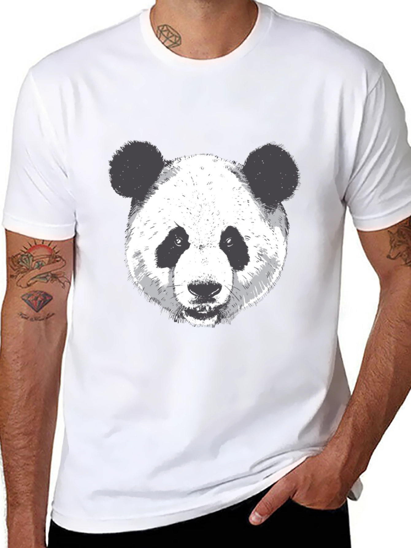 Panda Graphic Black T-Shirt
