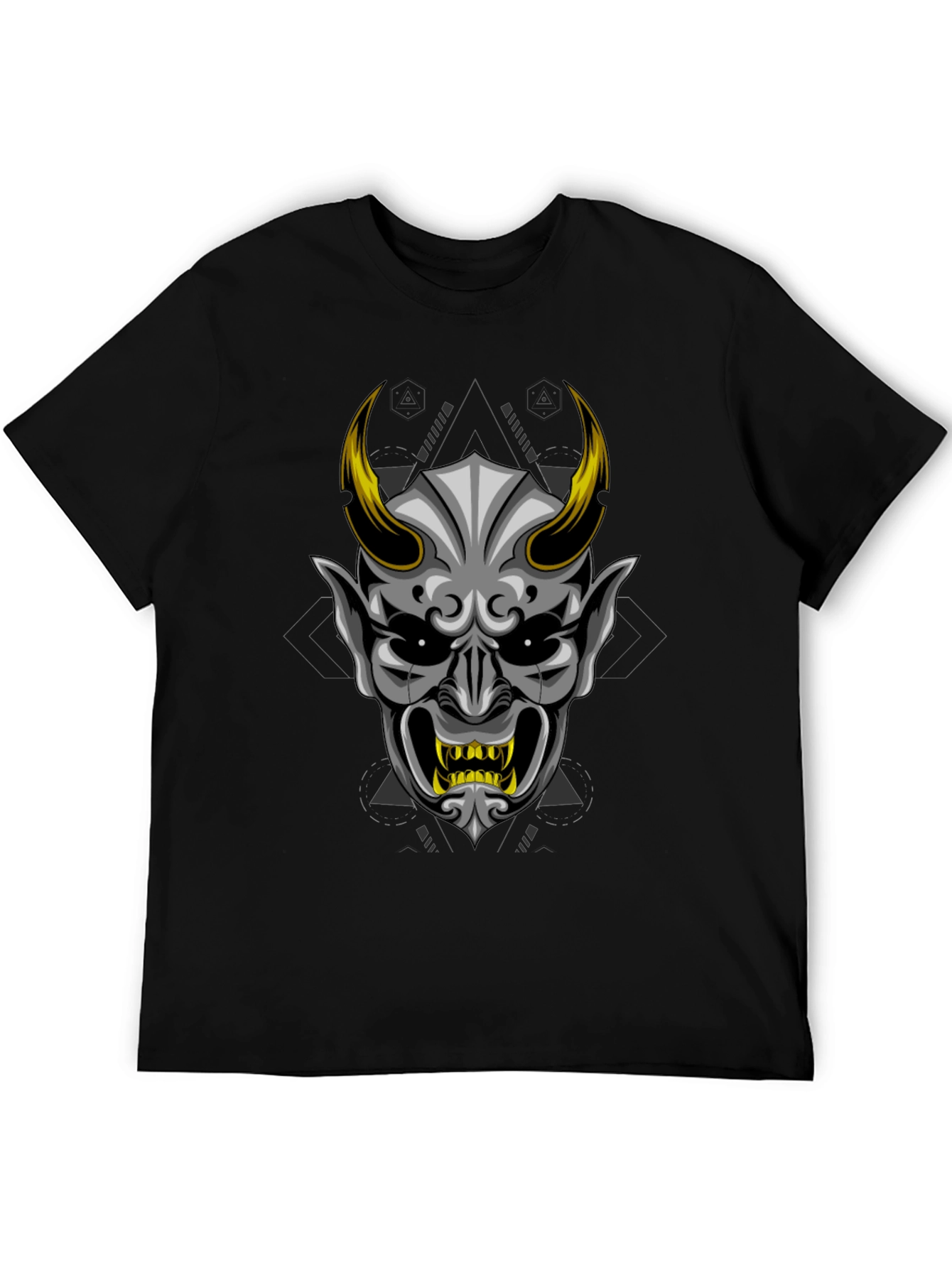 Mens Black Oni Demon Graphic Tee