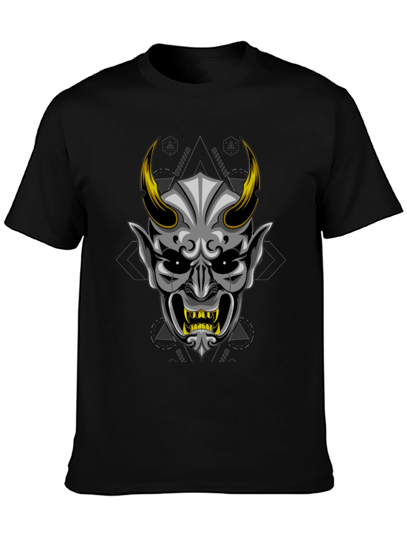 Mens Black Oni Demon Graphic Tee