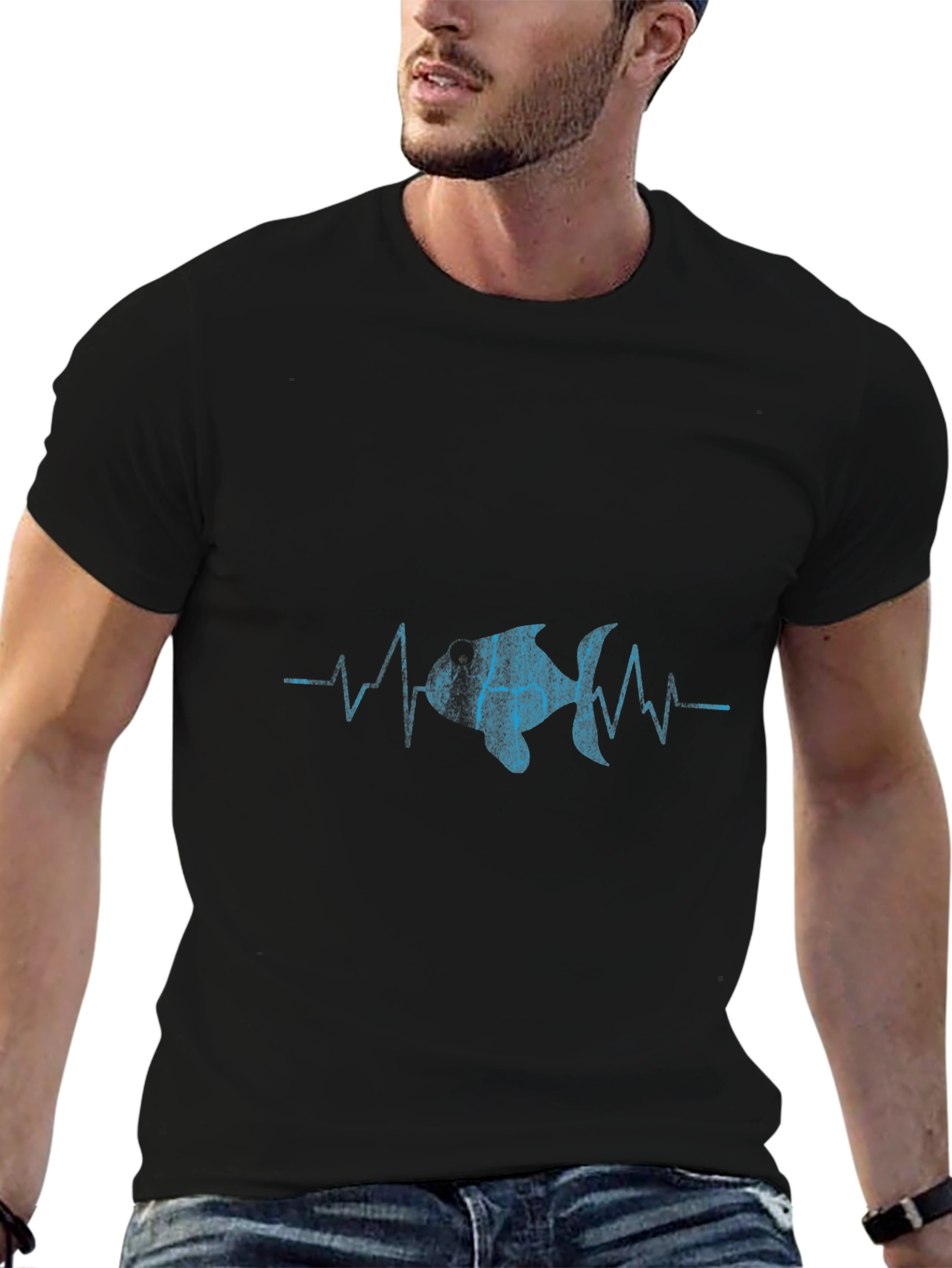 Fish Heartbeat Graphic T-Shirt - Cool & Unique Design!