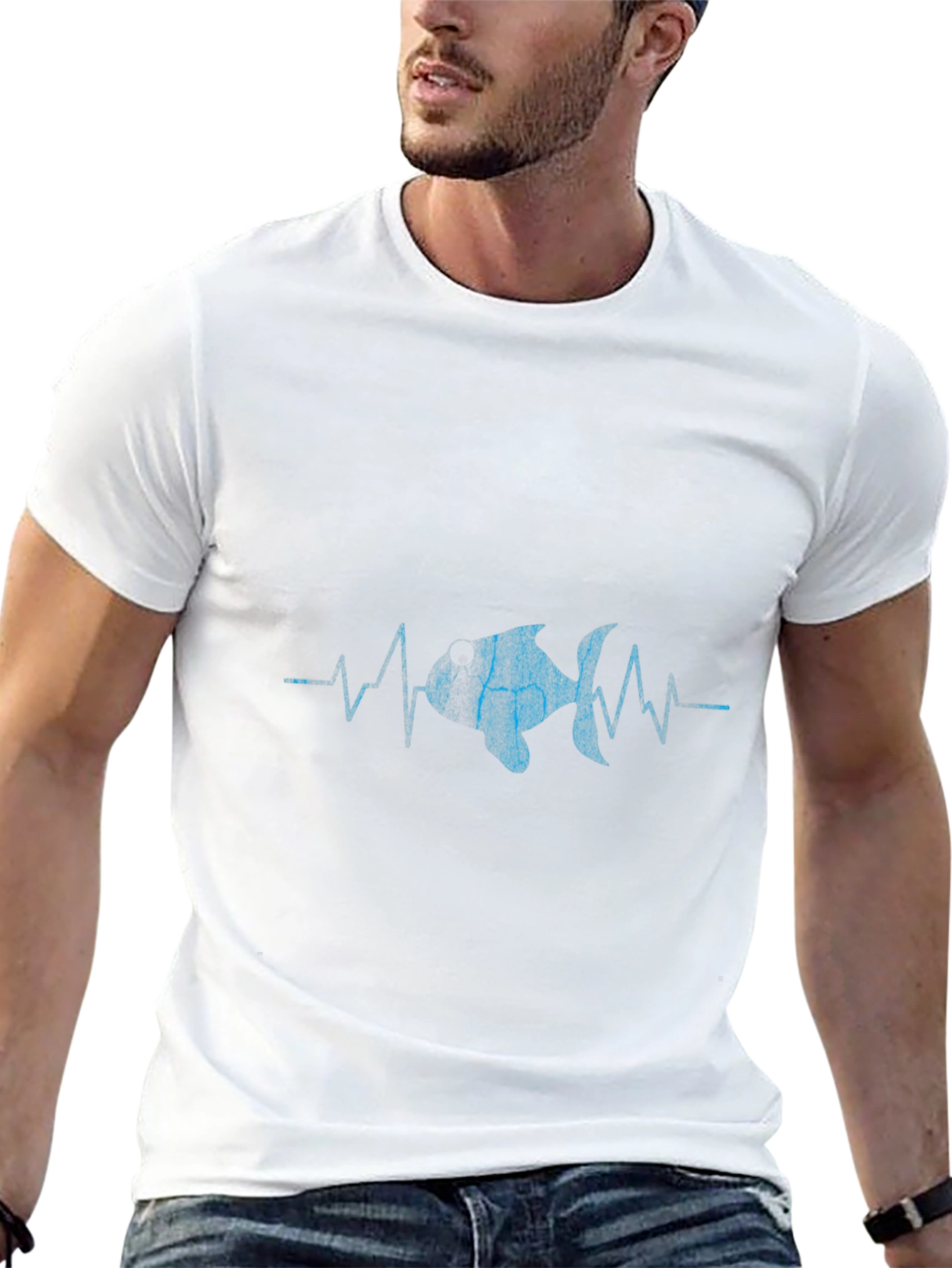 Fish Heartbeat Graphic T-Shirt - Cool & Unique Design!