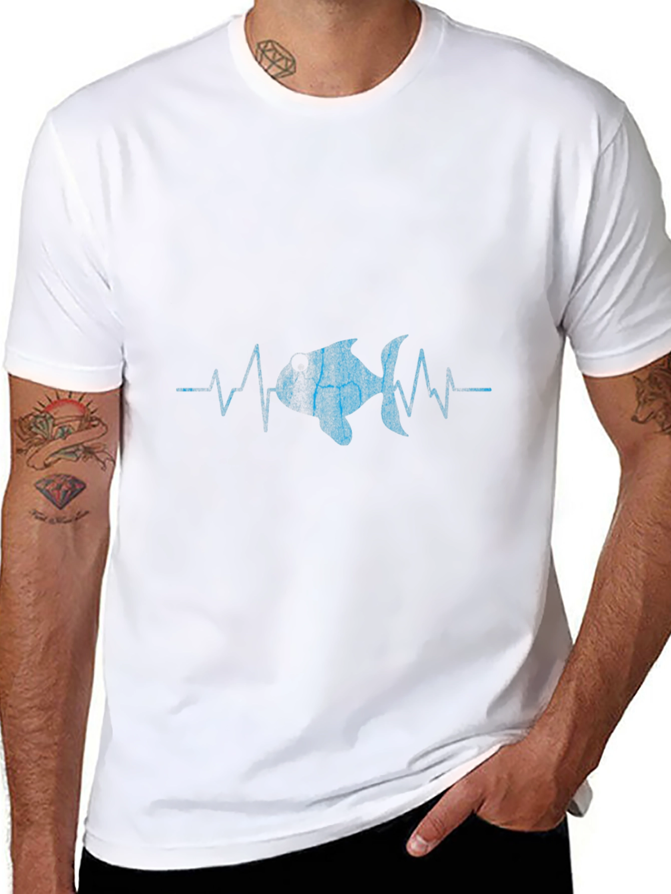 Fish Heartbeat Graphic T-Shirt - Cool & Unique Design!