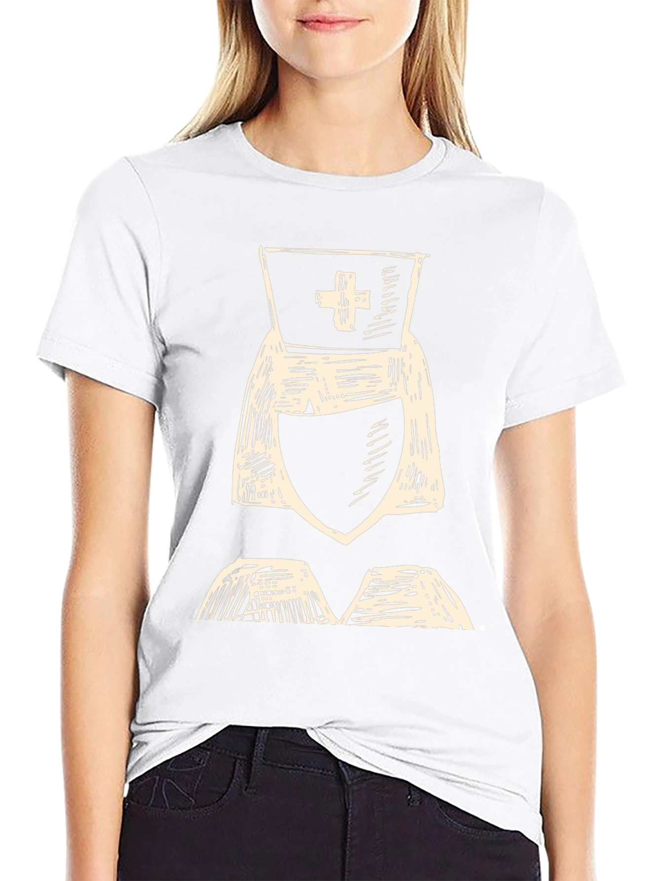 Nurse Sketch Graphic Tee - Healthcare Hero T-Shirt