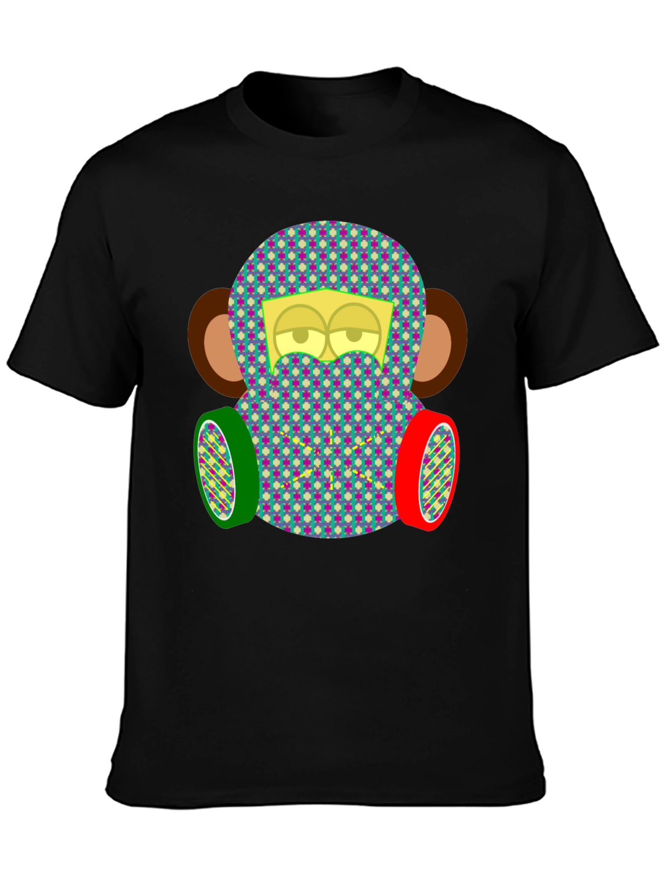 Monkey Face Tee: Quirky Patterned Graphic T-Shirt