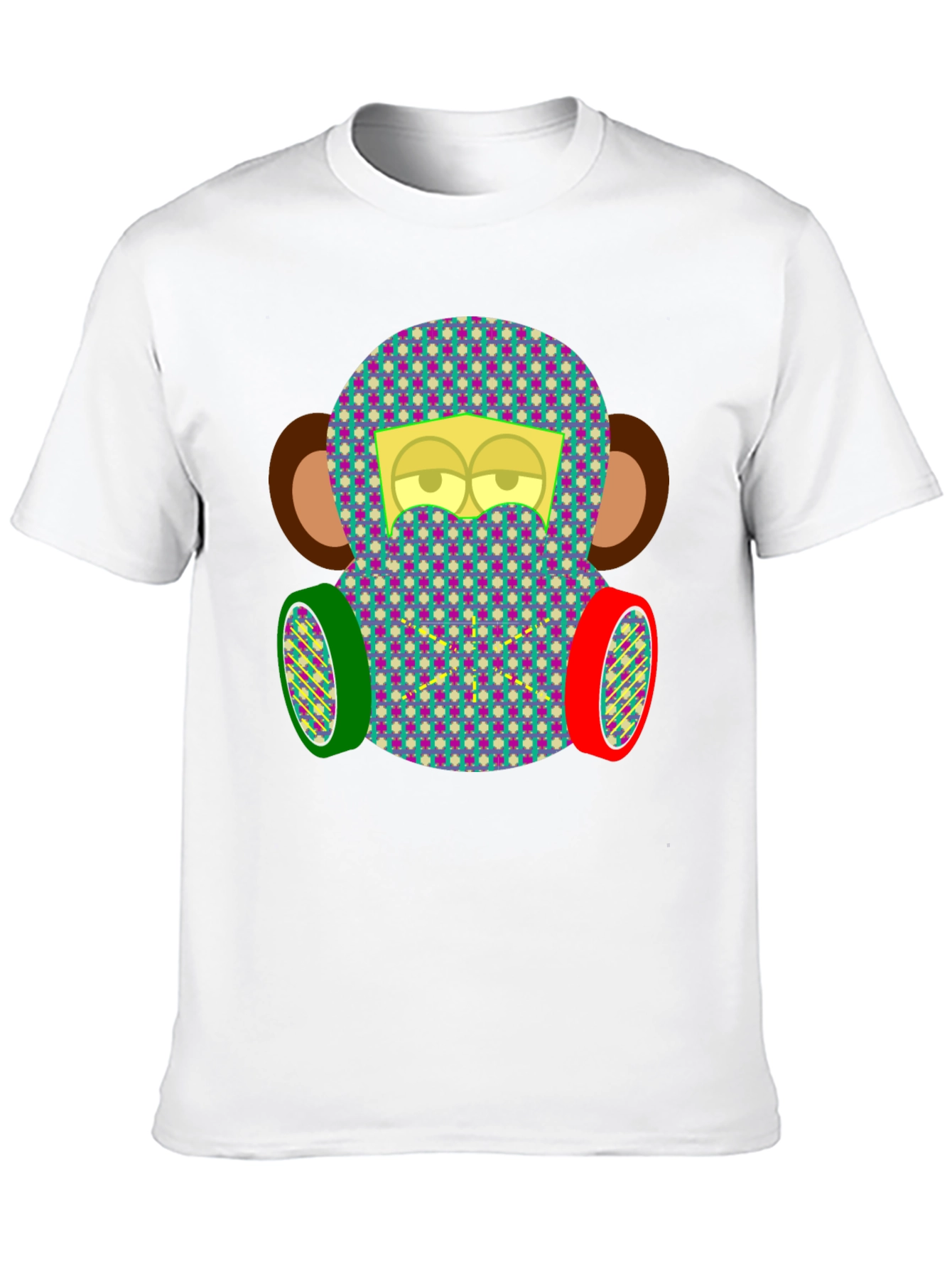 Monkey Face Tee: Quirky Patterned Graphic T-Shirt