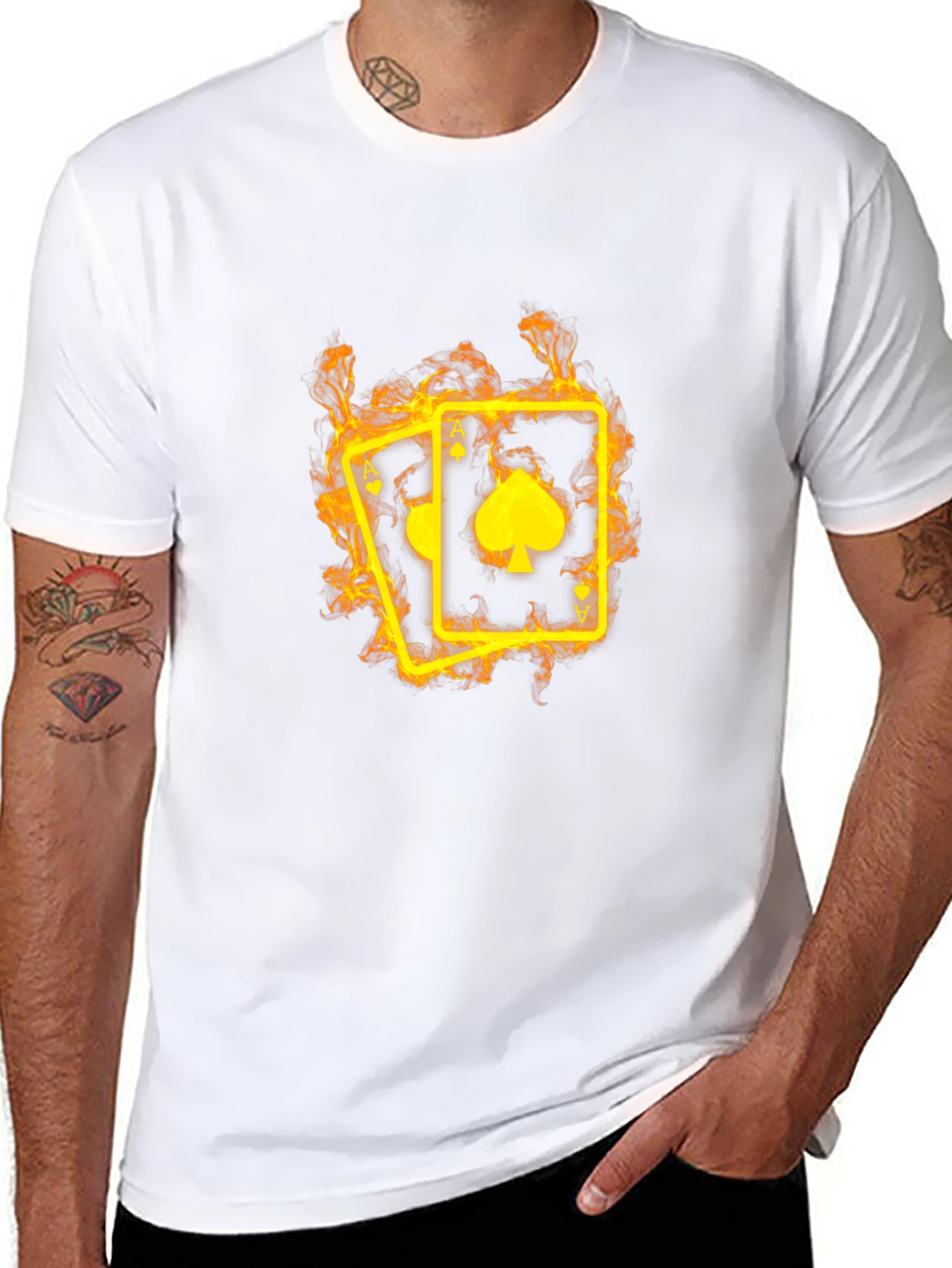 Ace Cards Flaming Graphic T-Shirt