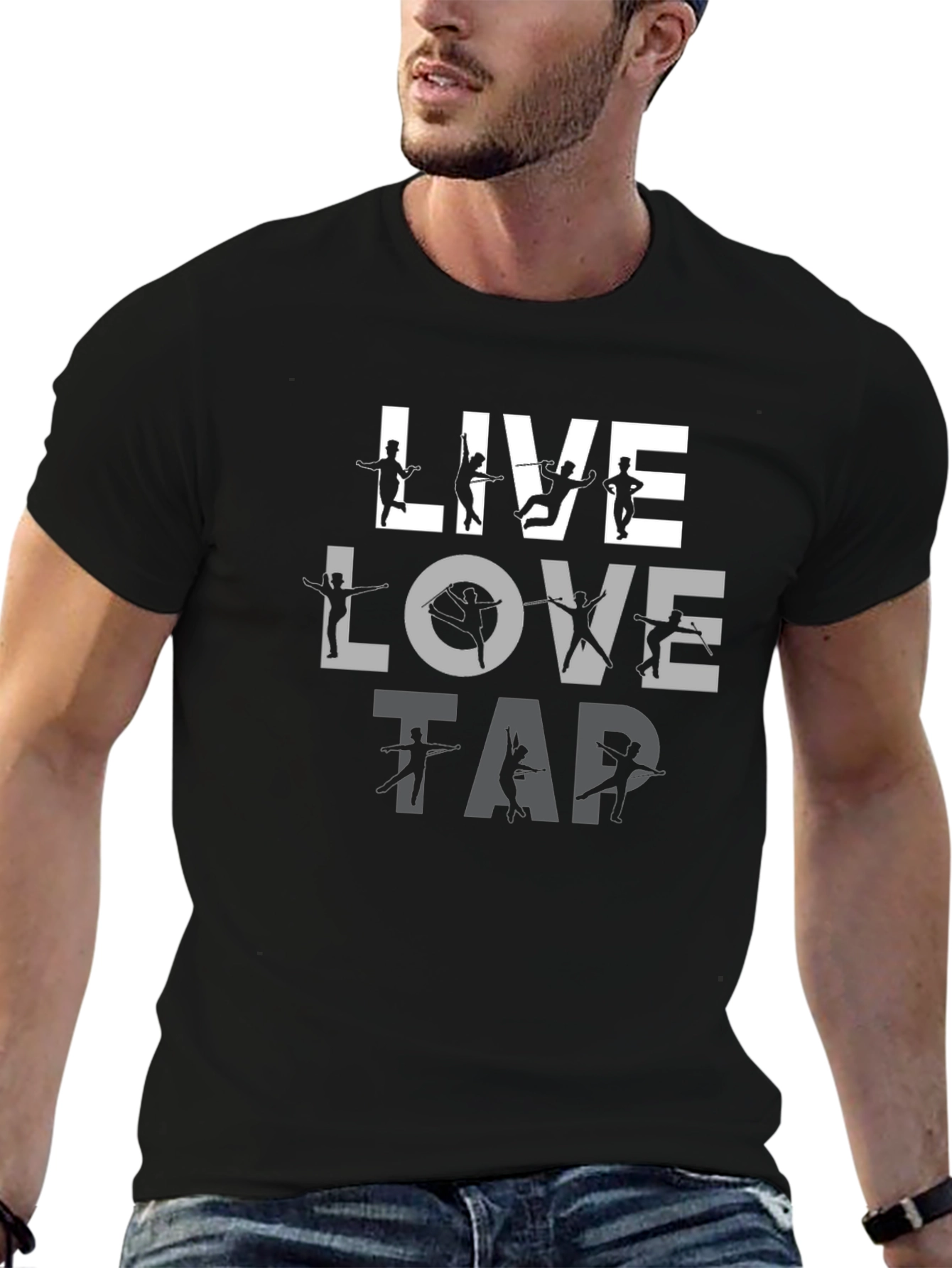 Live Love Tap Dancer T-Shirt - Black