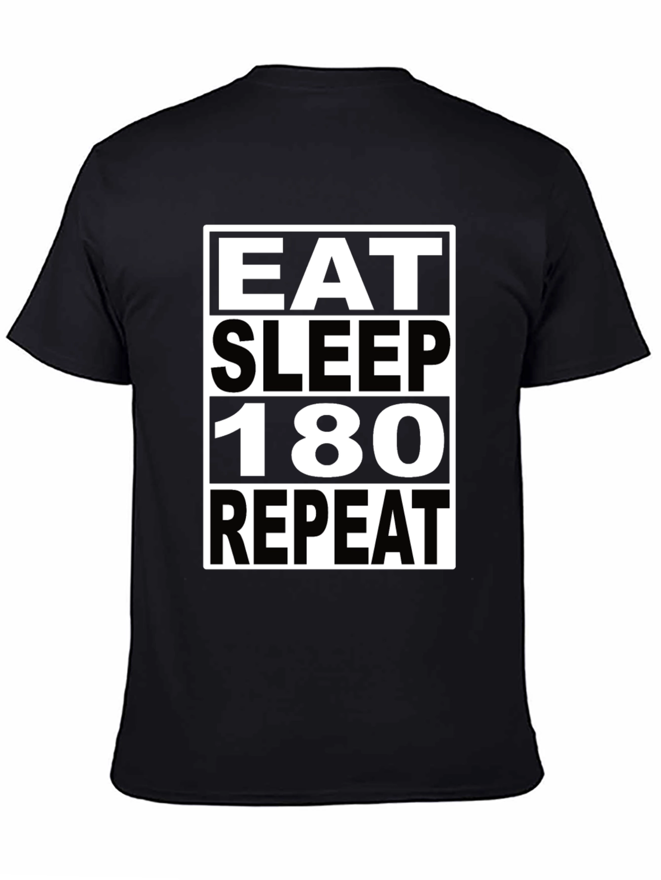 Eat Sleep 180 Repeat Black Graphic Tee