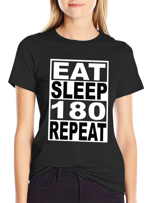 Eat Sleep 180 Repeat Black Graphic Tee