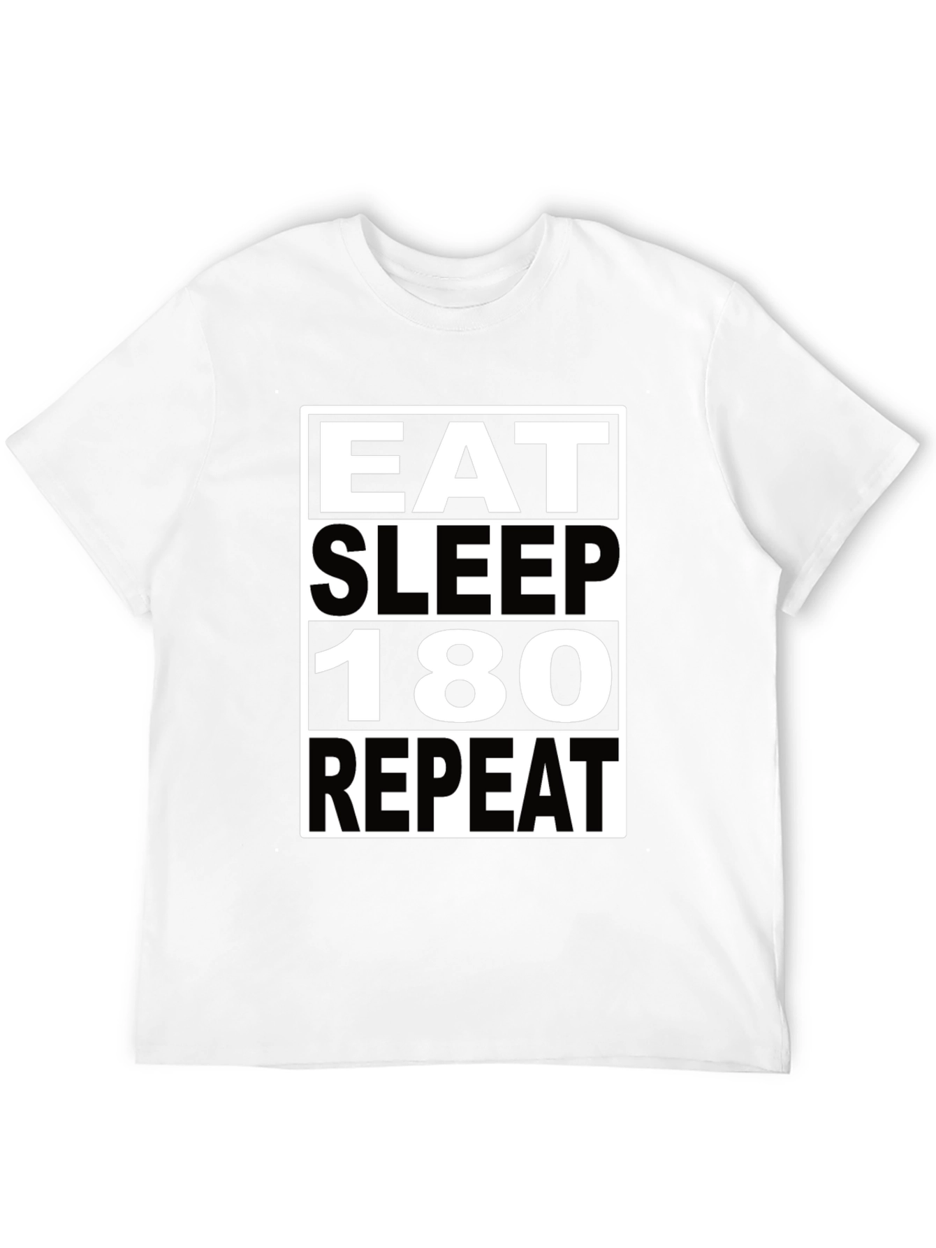 Eat Sleep 180 Repeat Black Graphic Tee