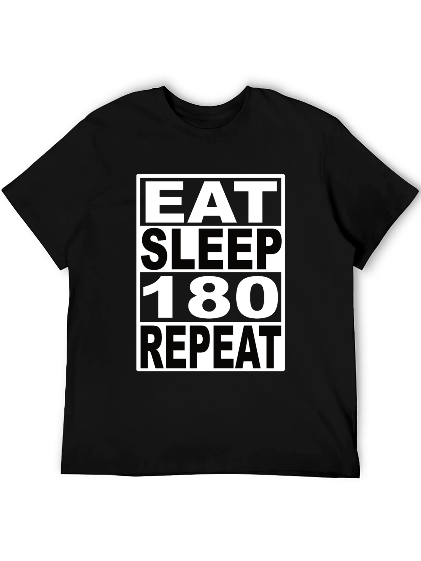 Eat Sleep 180 Repeat Black Graphic Tee