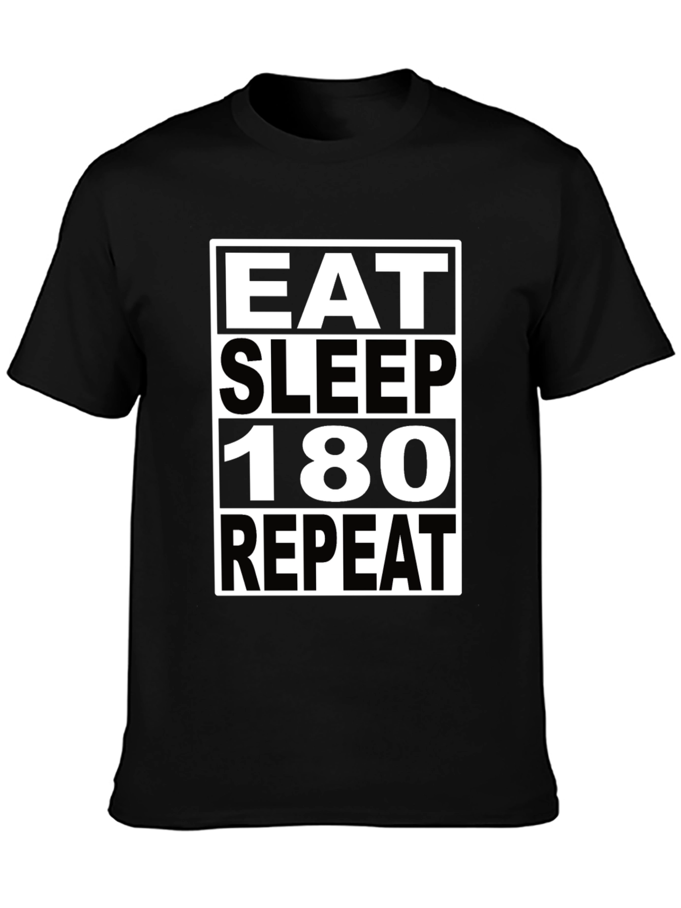 Eat Sleep 180 Repeat Black Graphic Tee