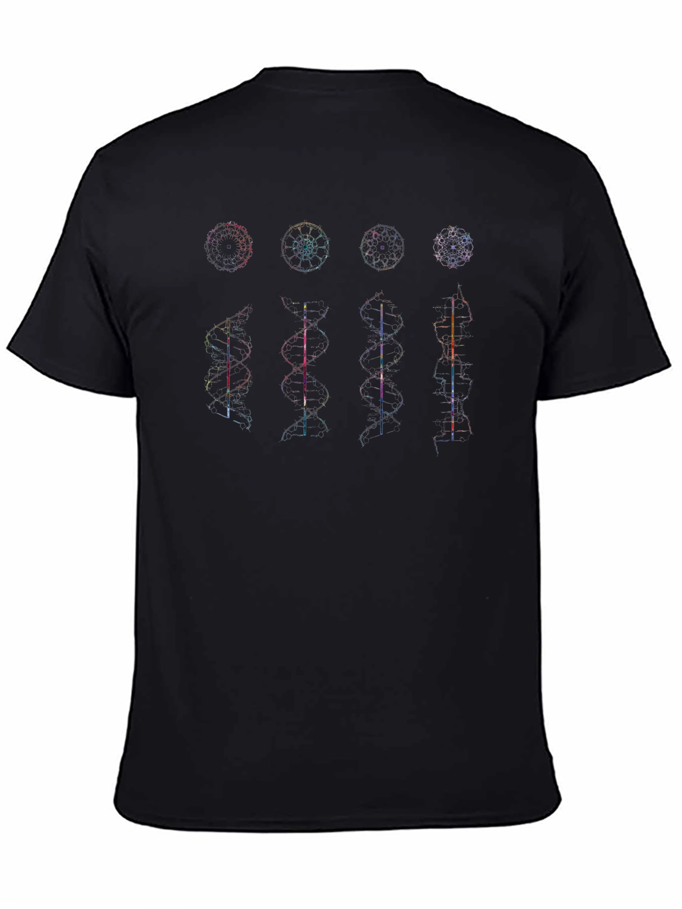 Geometric DNA Structure Graphic Print Tee