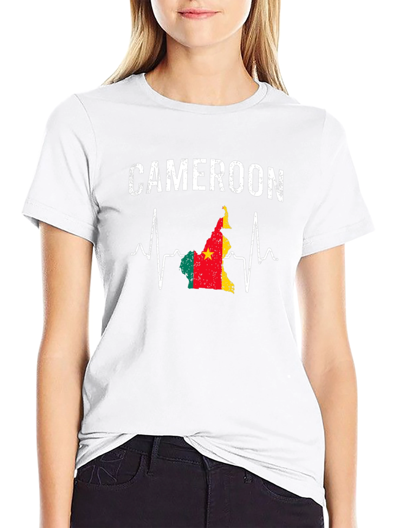 Cameroon Flag Heartbeat T-Shirt