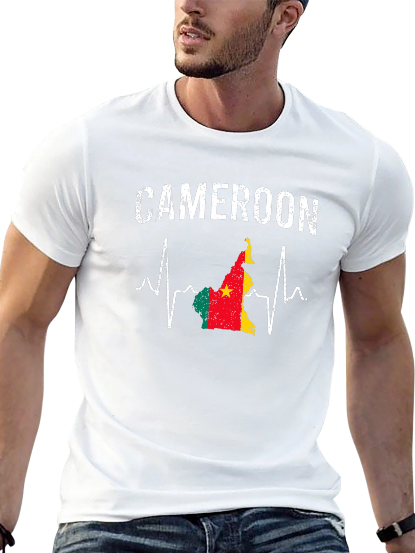 Cameroon Flag Heartbeat T-Shirt