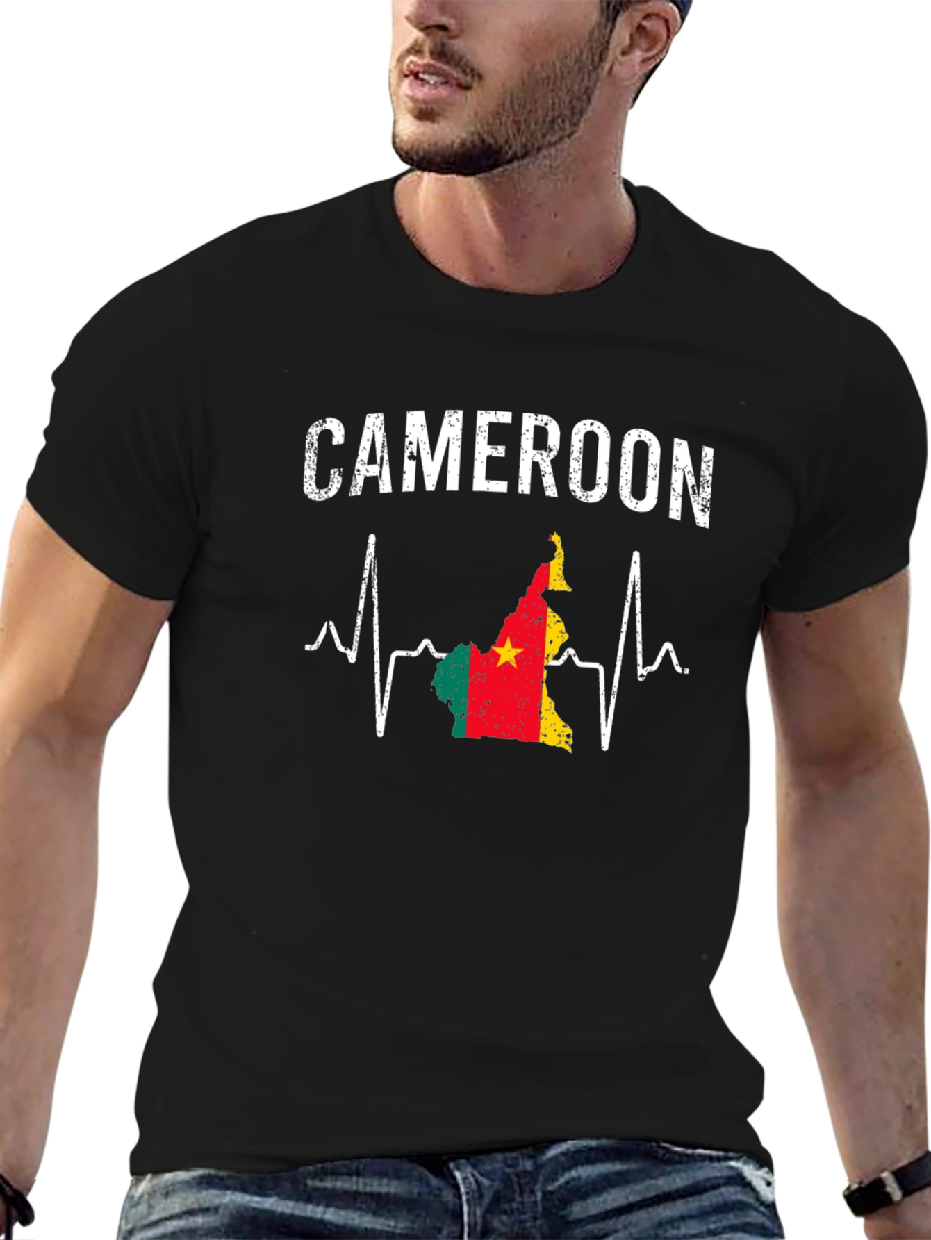 Cameroon Flag Heartbeat T-Shirt