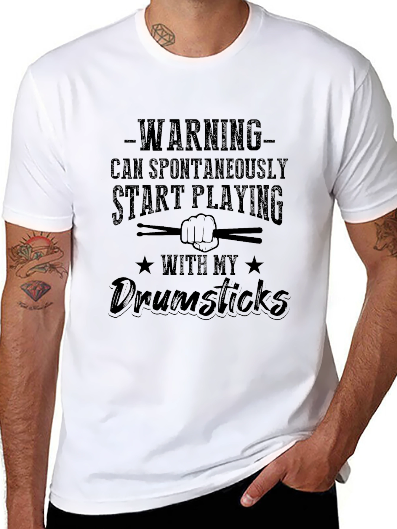 Drummer Warning Graphic T-Shirt