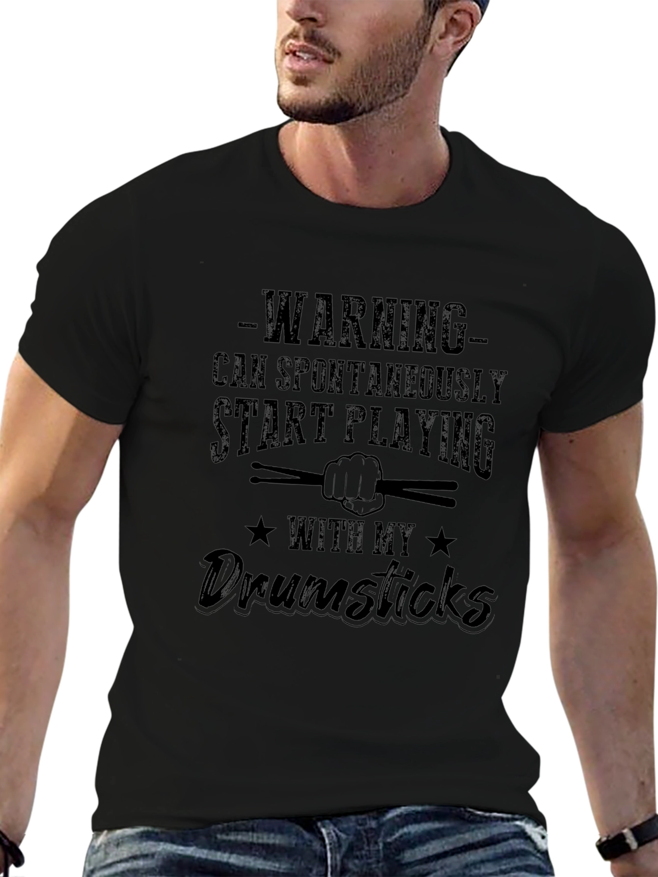 Drummer Warning Graphic T-Shirt
